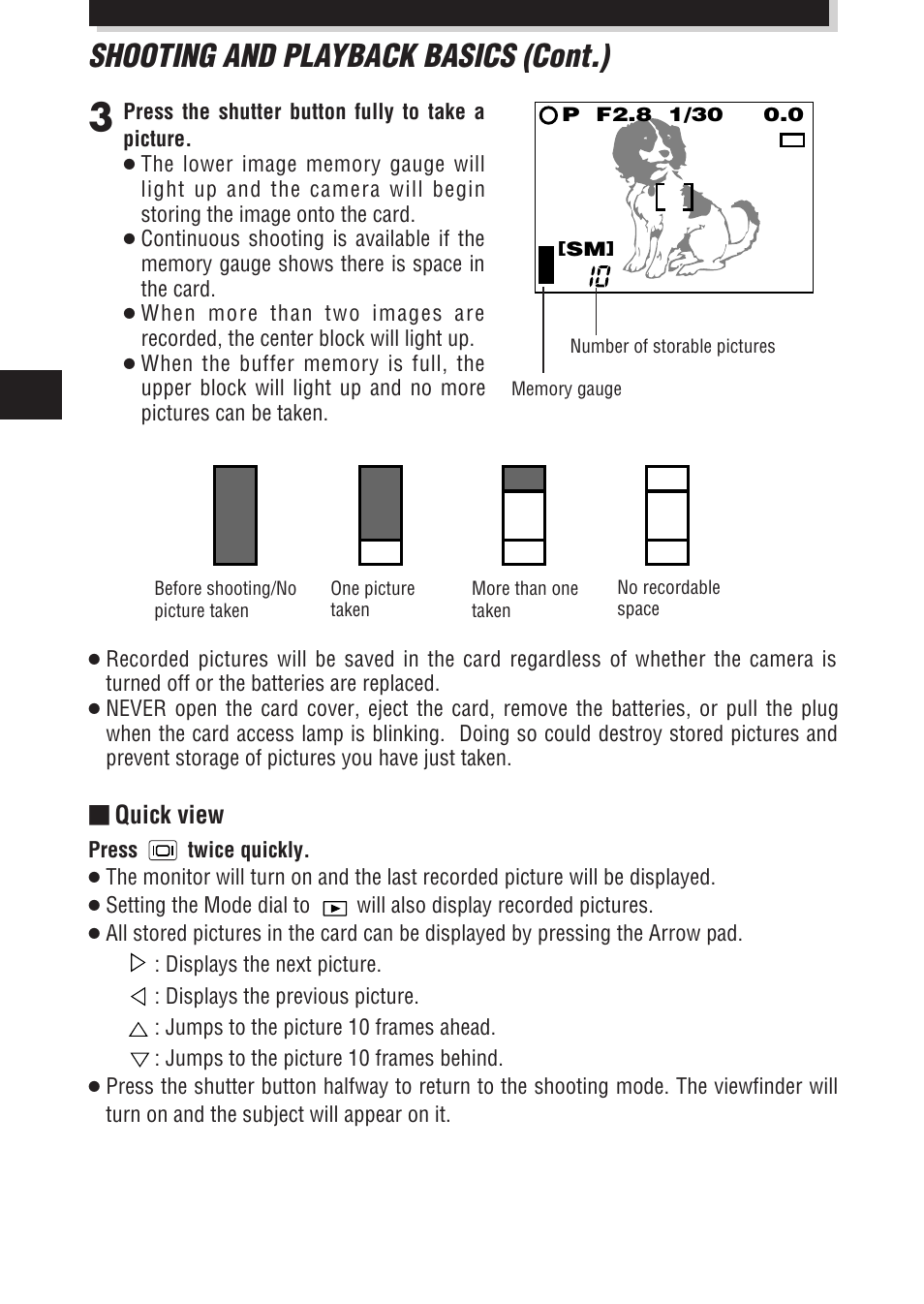 Shooting and playback basics (cont.) | Olympus E-100 RS User Manual | Page 24 / 172