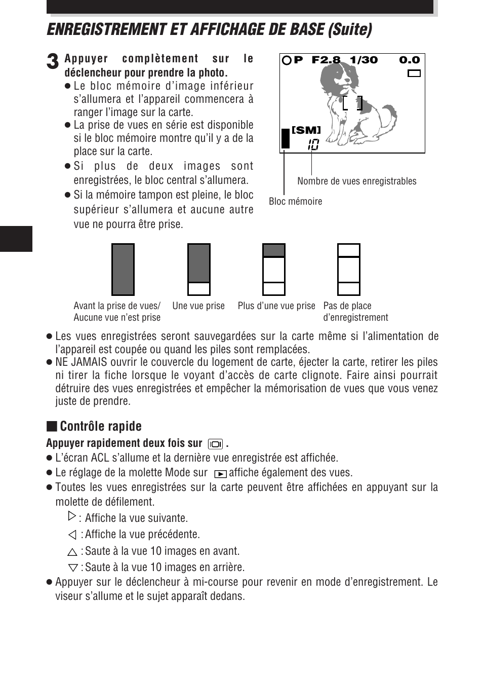 Enregistrement et affichage de base (suite) | Olympus E-100 RS User Manual | Page 66 / 172