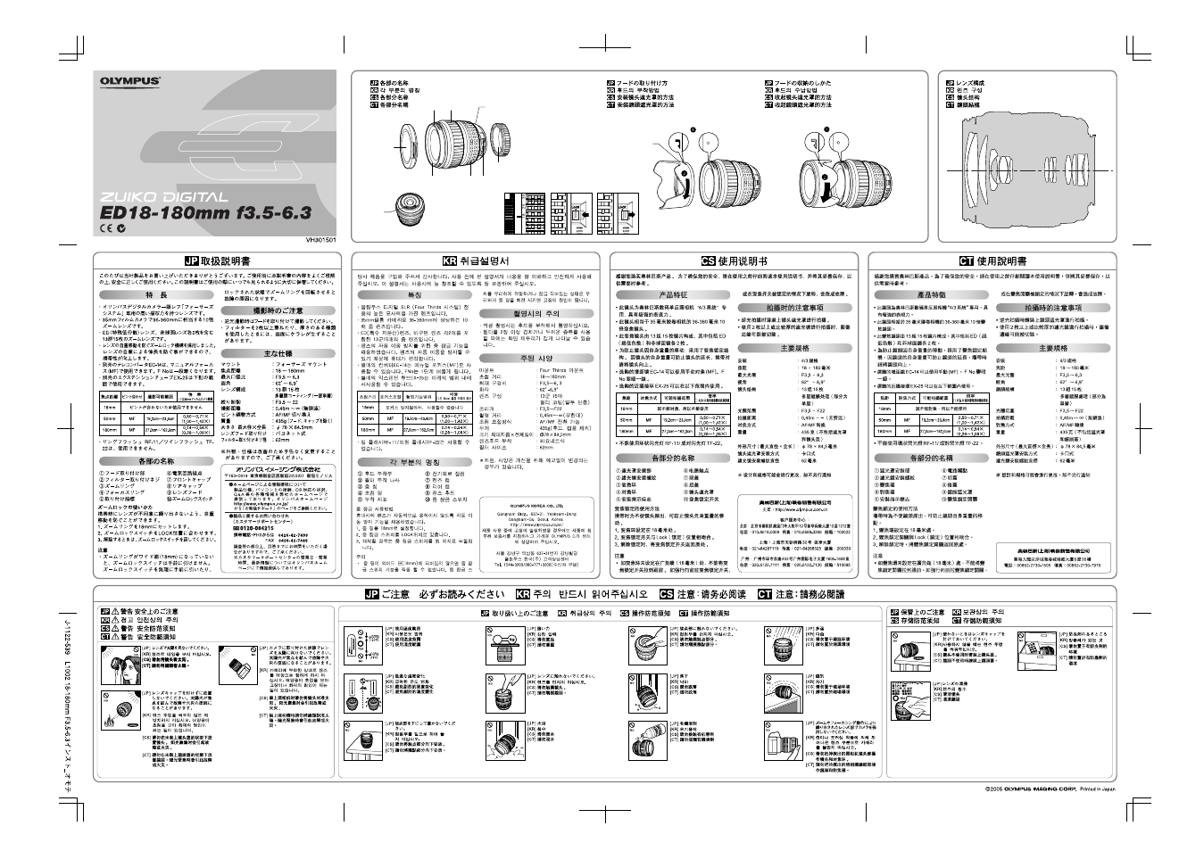 Olympus 14-54mm f2.8-3.5 II User Manual | 2 pages