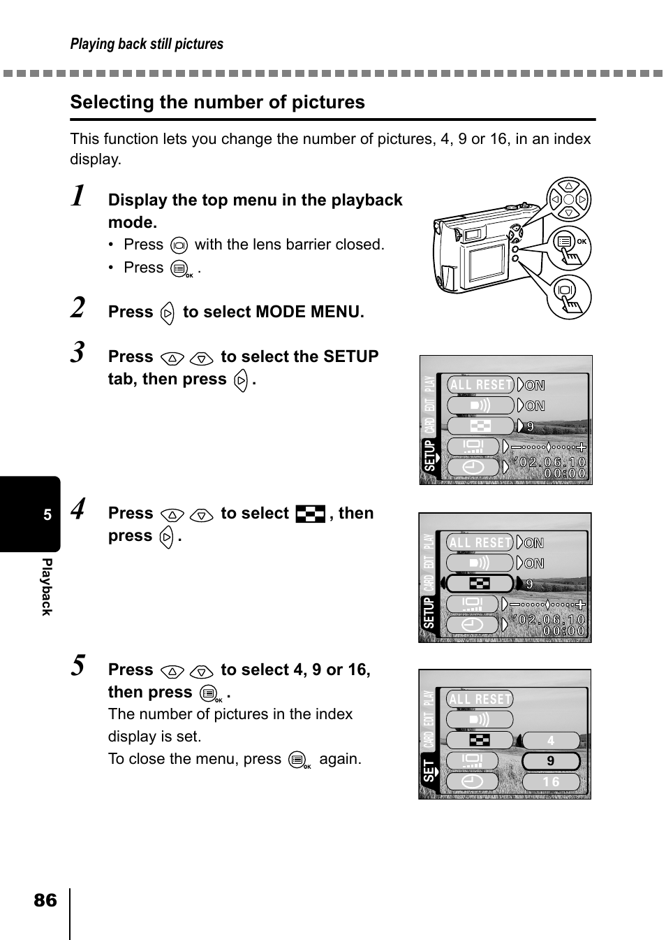 P.86 | Olympus D-550 Zoom User Manual | Page 87 / 178