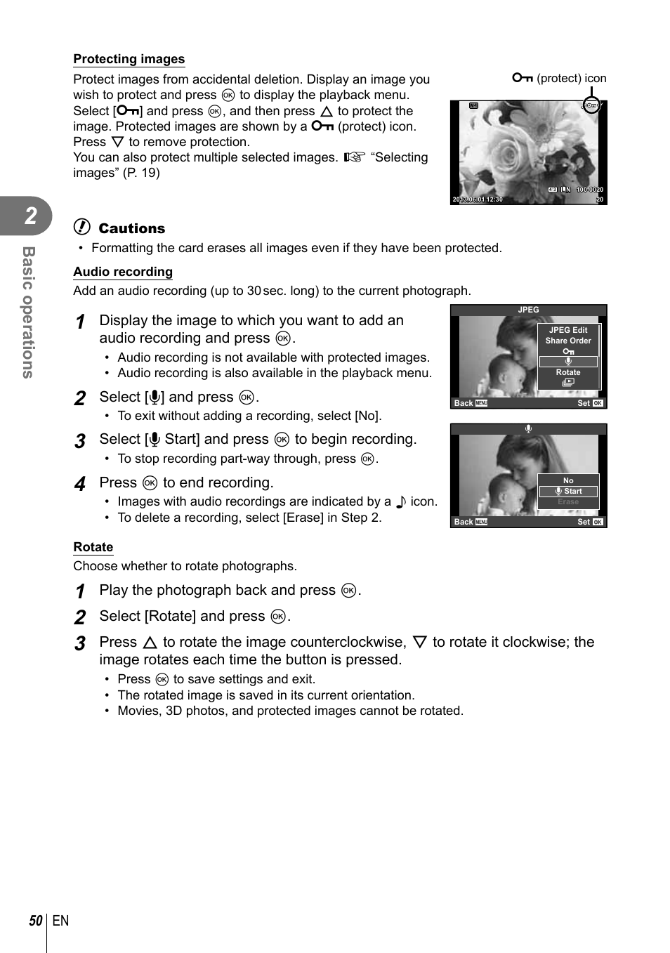 Basic operations | Olympus E-P5 User Manual | Page 50 / 149