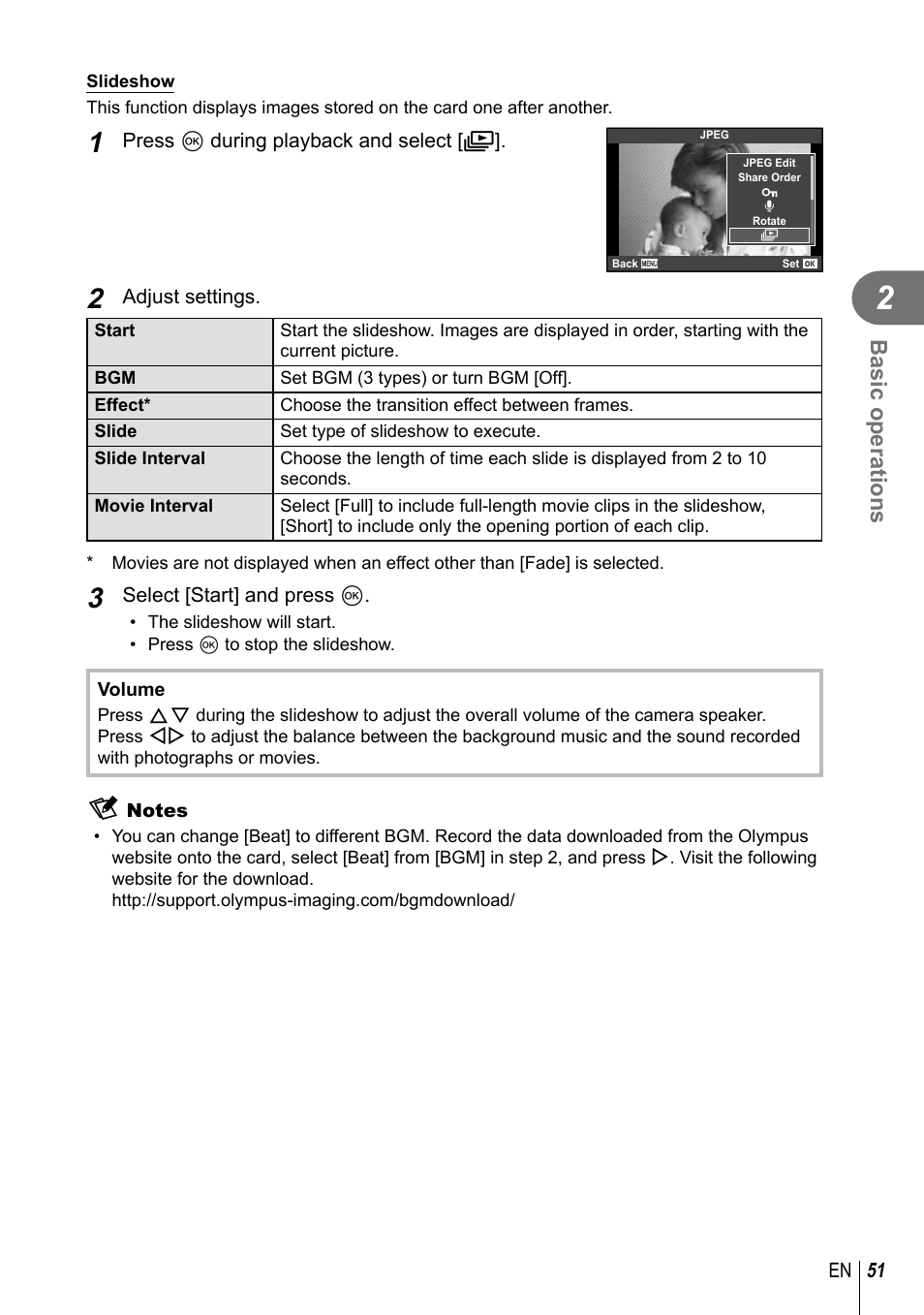 Basic operations | Olympus E-P5 User Manual | Page 51 / 149