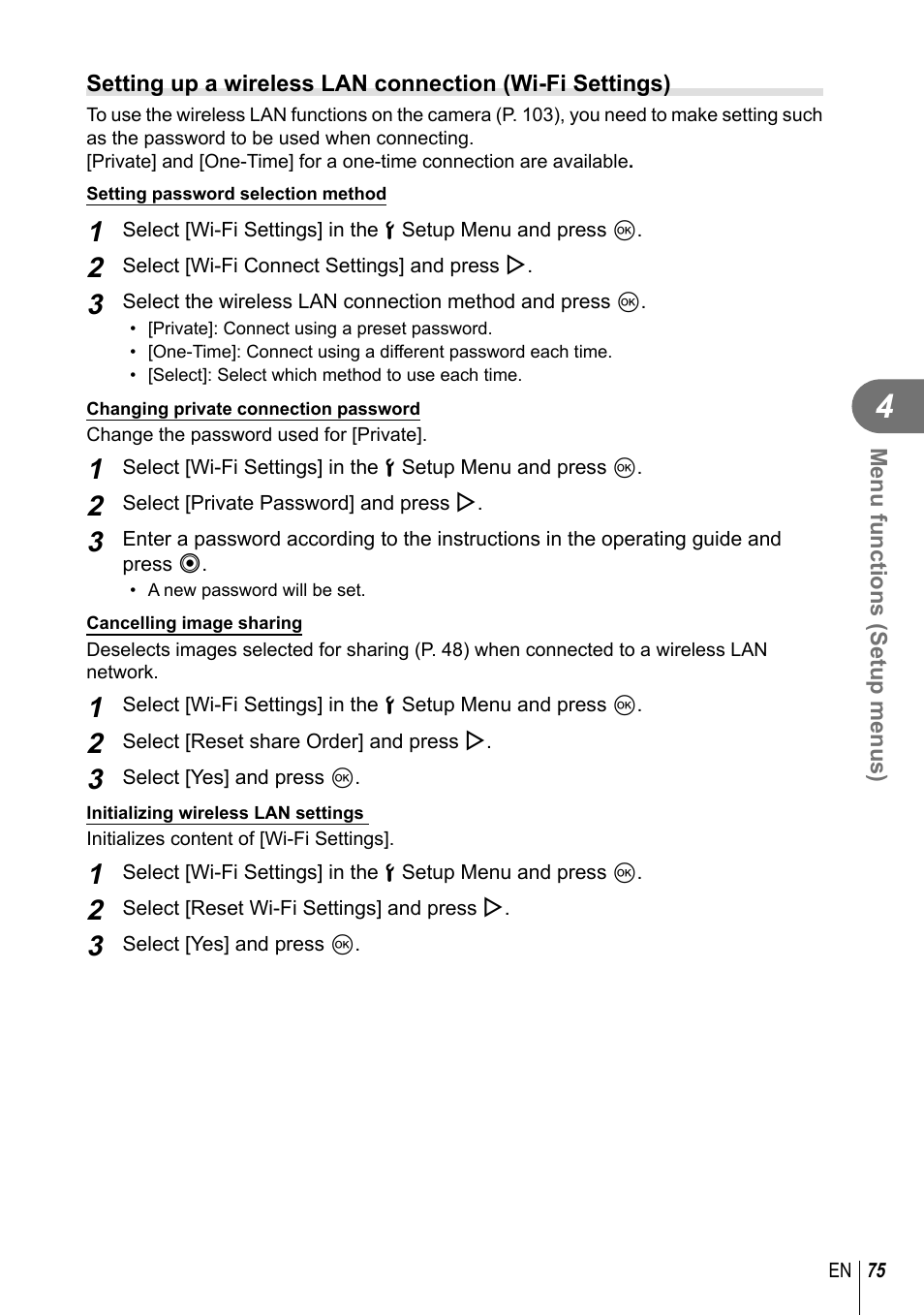 Olympus E-P5 User Manual | Page 75 / 149