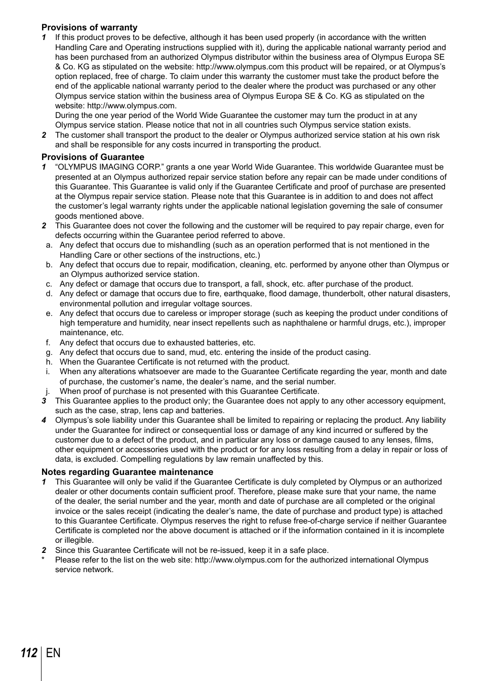 112 en | Olympus TG-3 User Manual | Page 112 / 118