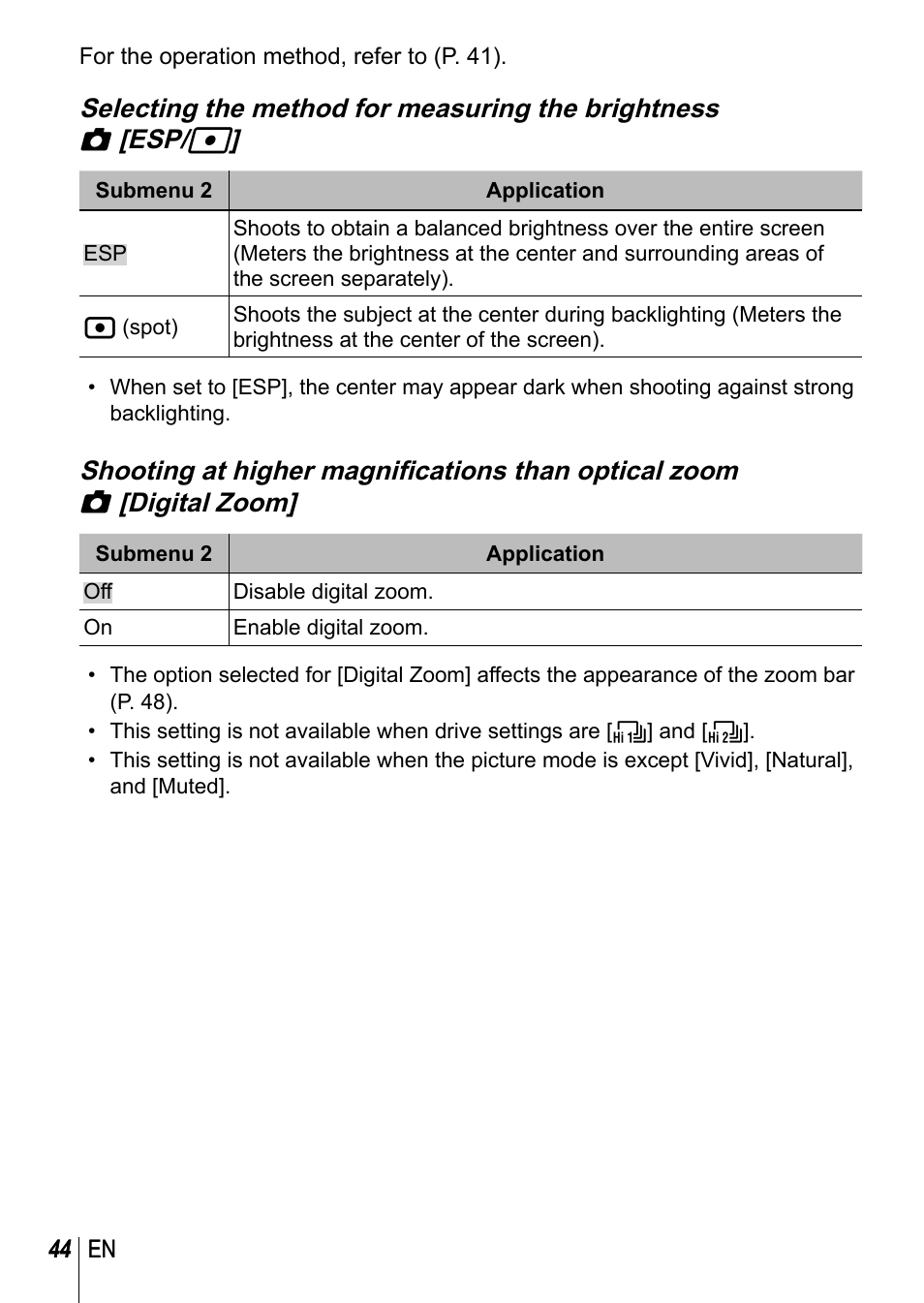 Olympus TG-3 User Manual | Page 44 / 118