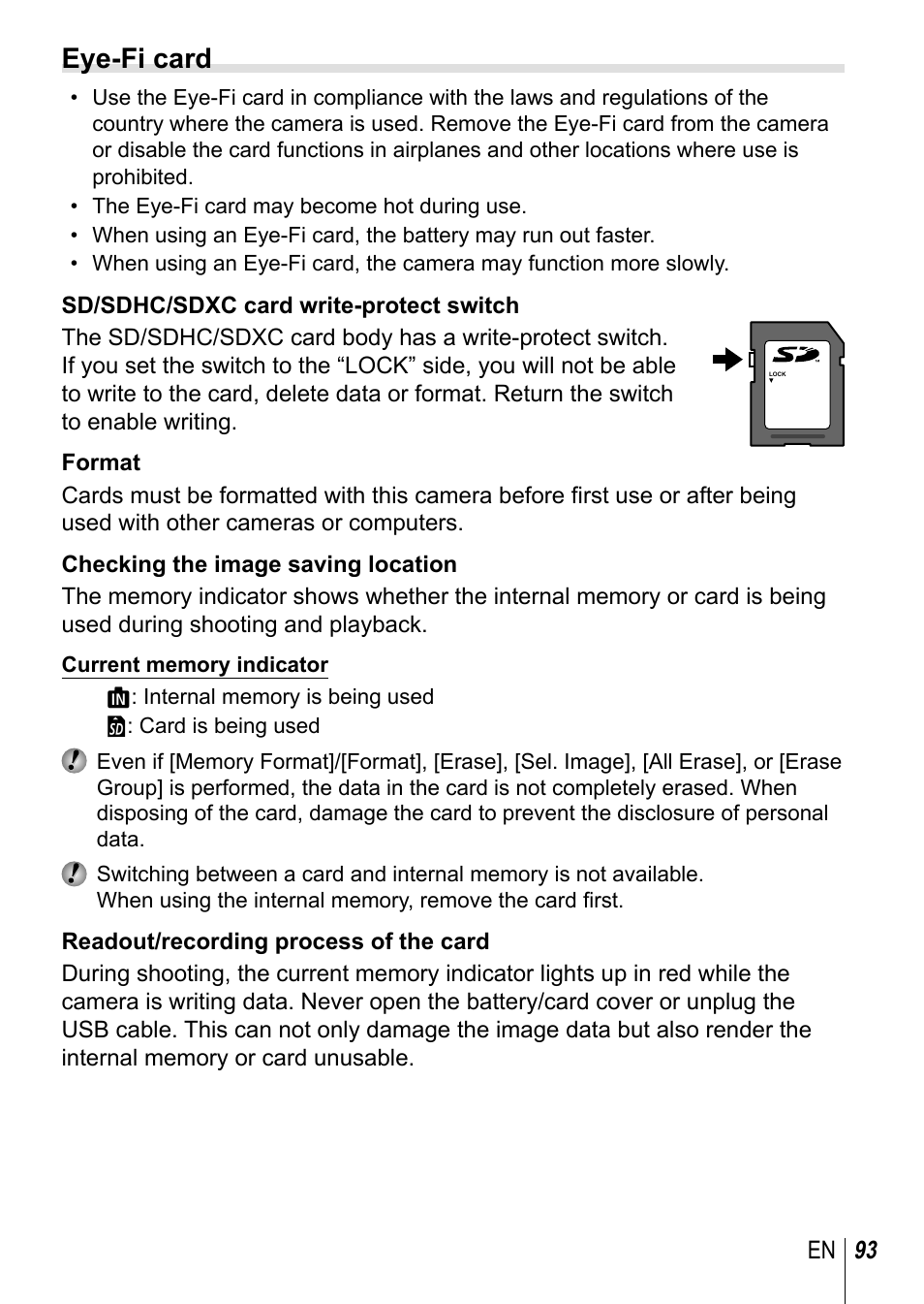 Eye-fi card | Olympus TG-3 User Manual | Page 93 / 118