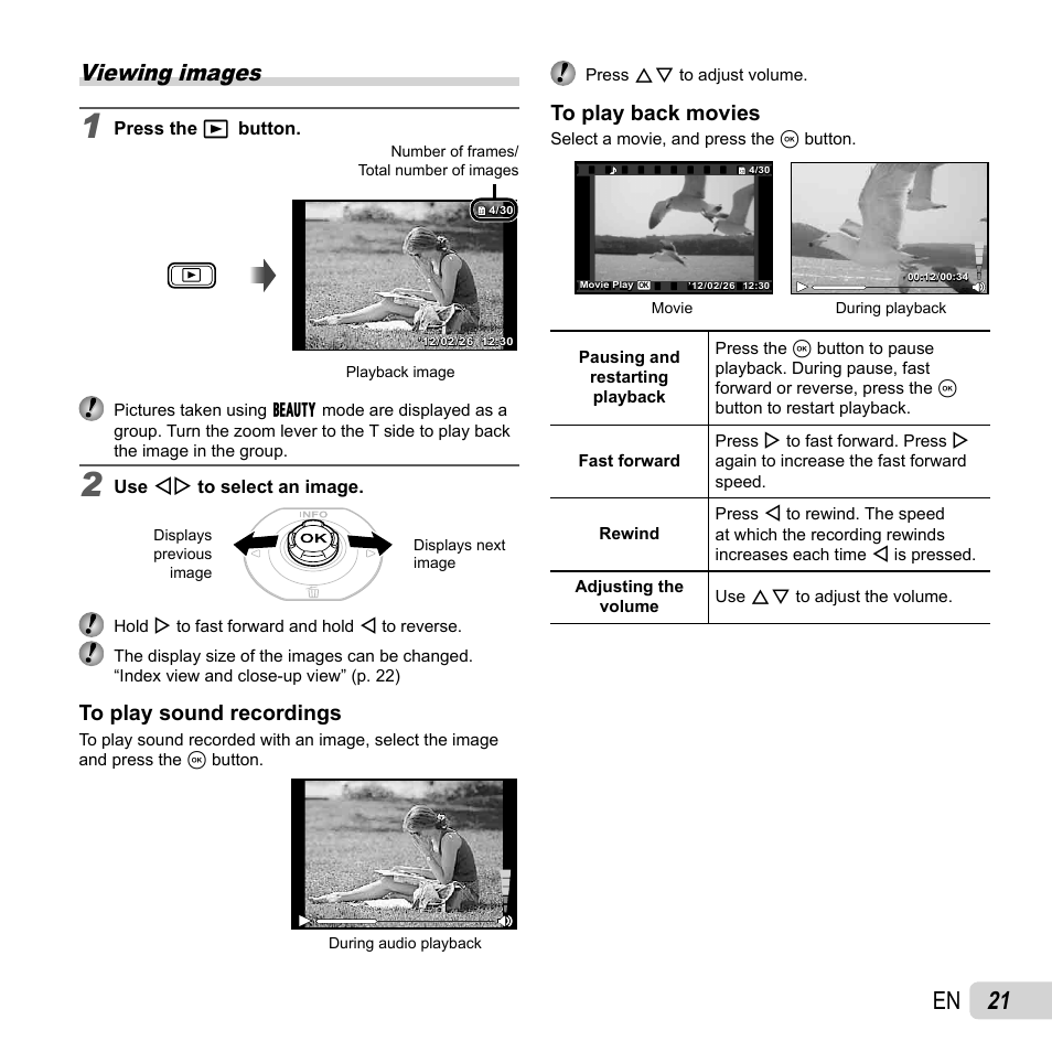 21 en, Viewing images | Olympus Tough TG-820 iHS User Manual | Page 21 / 83
