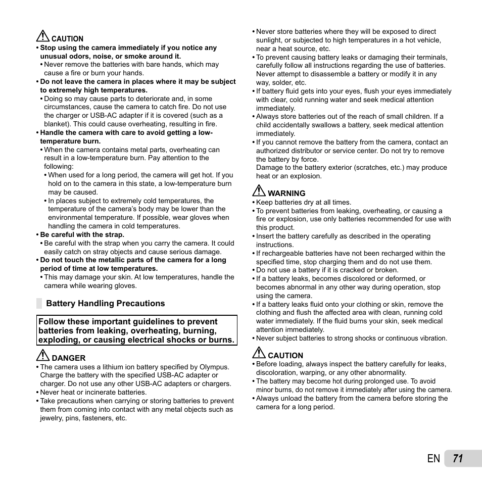 71 en | Olympus Tough TG-820 iHS User Manual | Page 71 / 83