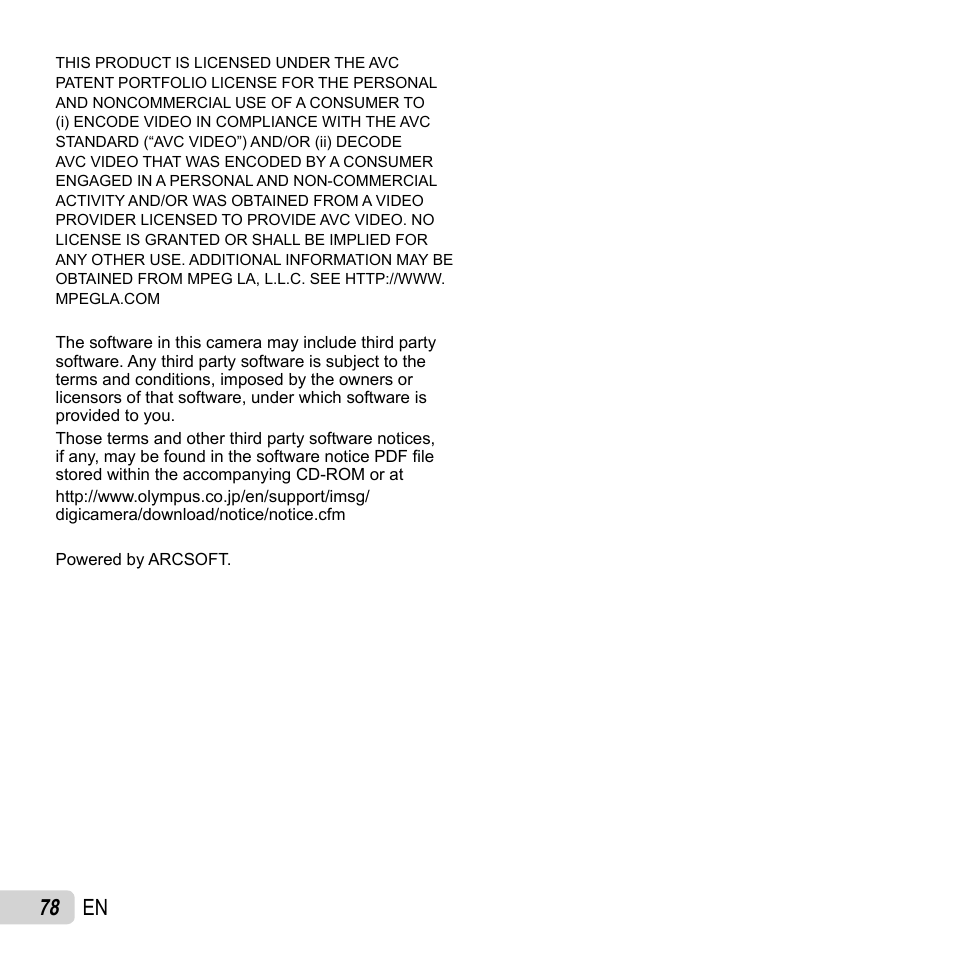 78 en | Olympus SZ-31MR iHS User Manual | Page 78 / 82