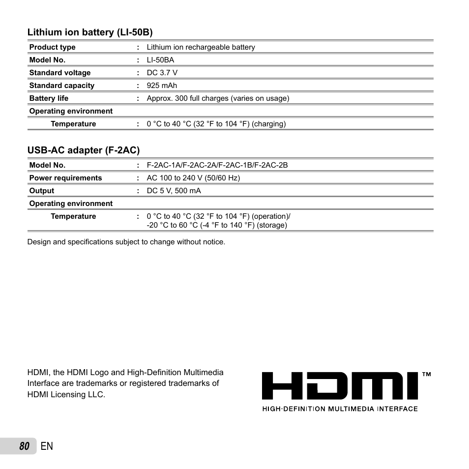 80 en | Olympus SZ-31MR iHS User Manual | Page 80 / 82