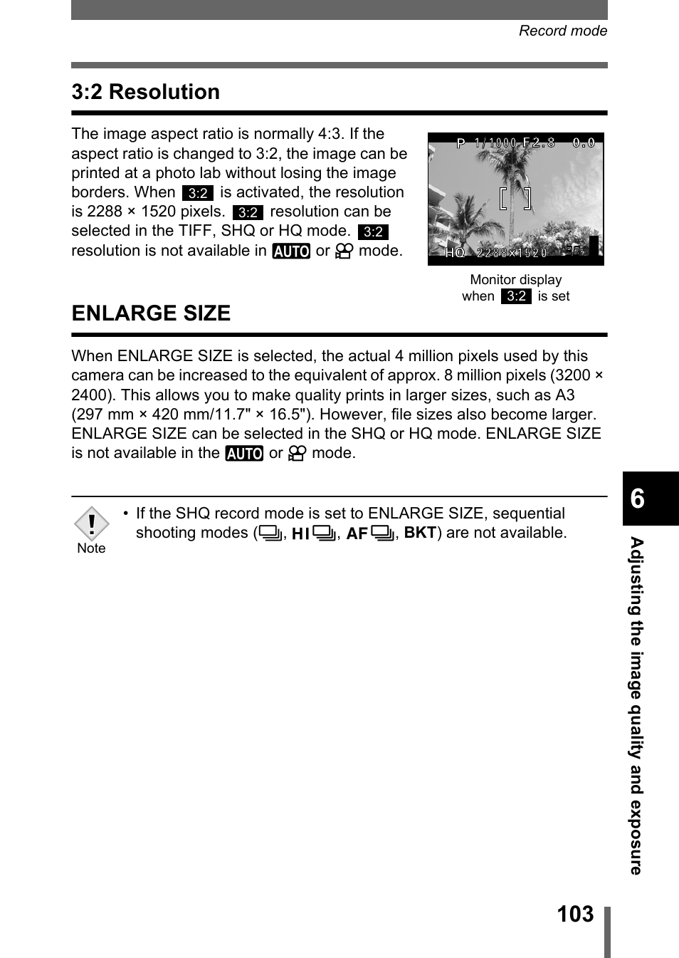 2 resolution, Enlarge size, 2 resolution enlarge size | Olympus C-750 Ultra Zoom User Manual | Page 104 / 238