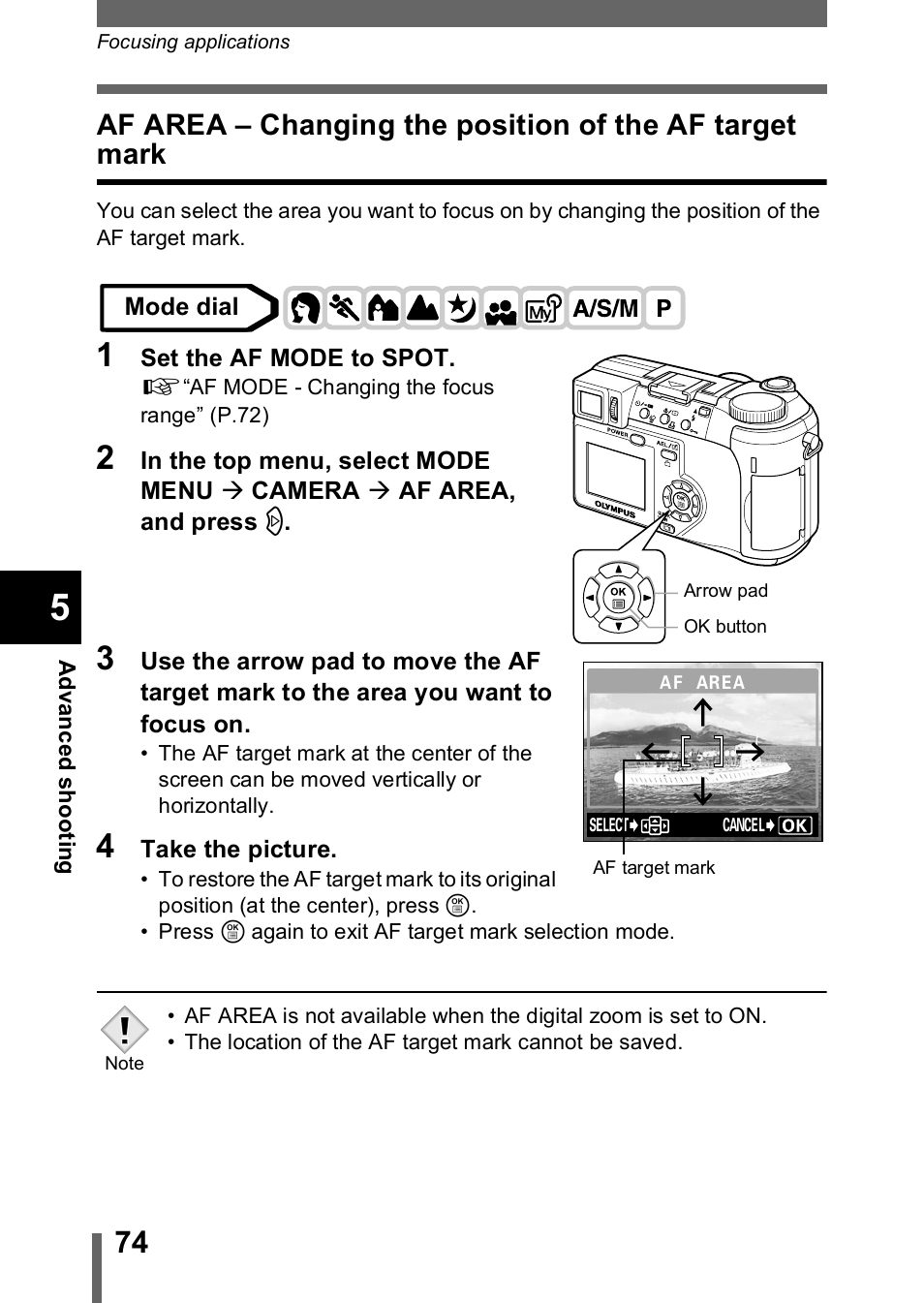 P.74 | Olympus C-750 Ultra Zoom User Manual | Page 75 / 238