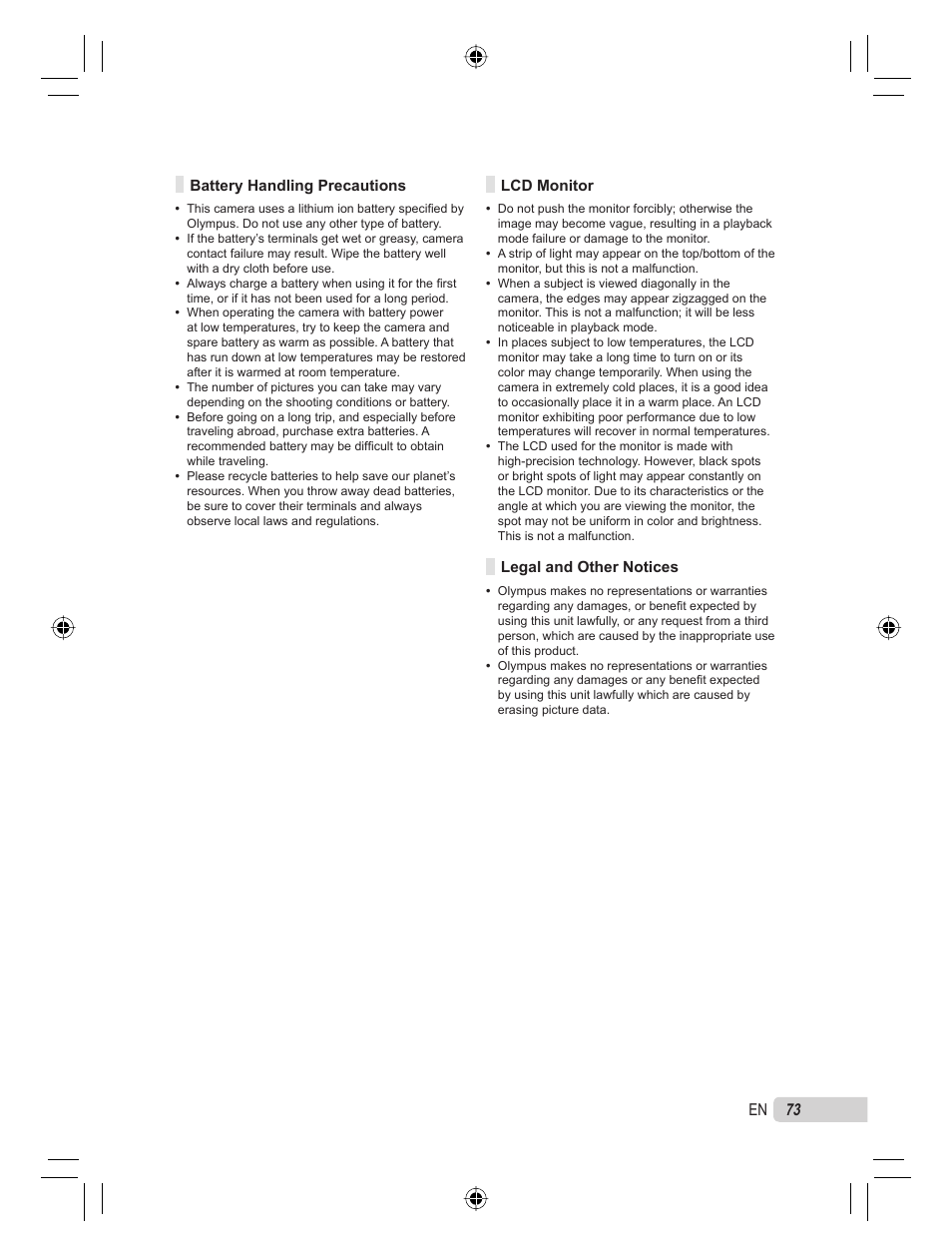 Olympus STYLUS TOUGH-8000 User Manual | Page 73 / 86