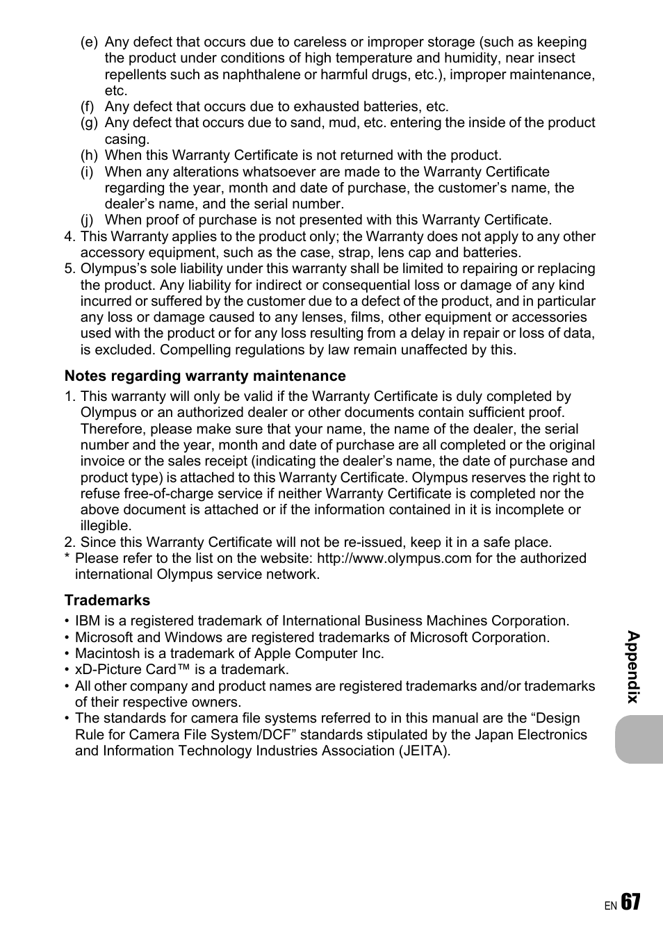 Olympus FE-240 User Manual | Page 67 / 75