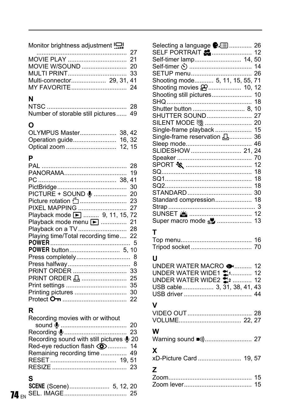 Olympus FE-240 User Manual | Page 74 / 75