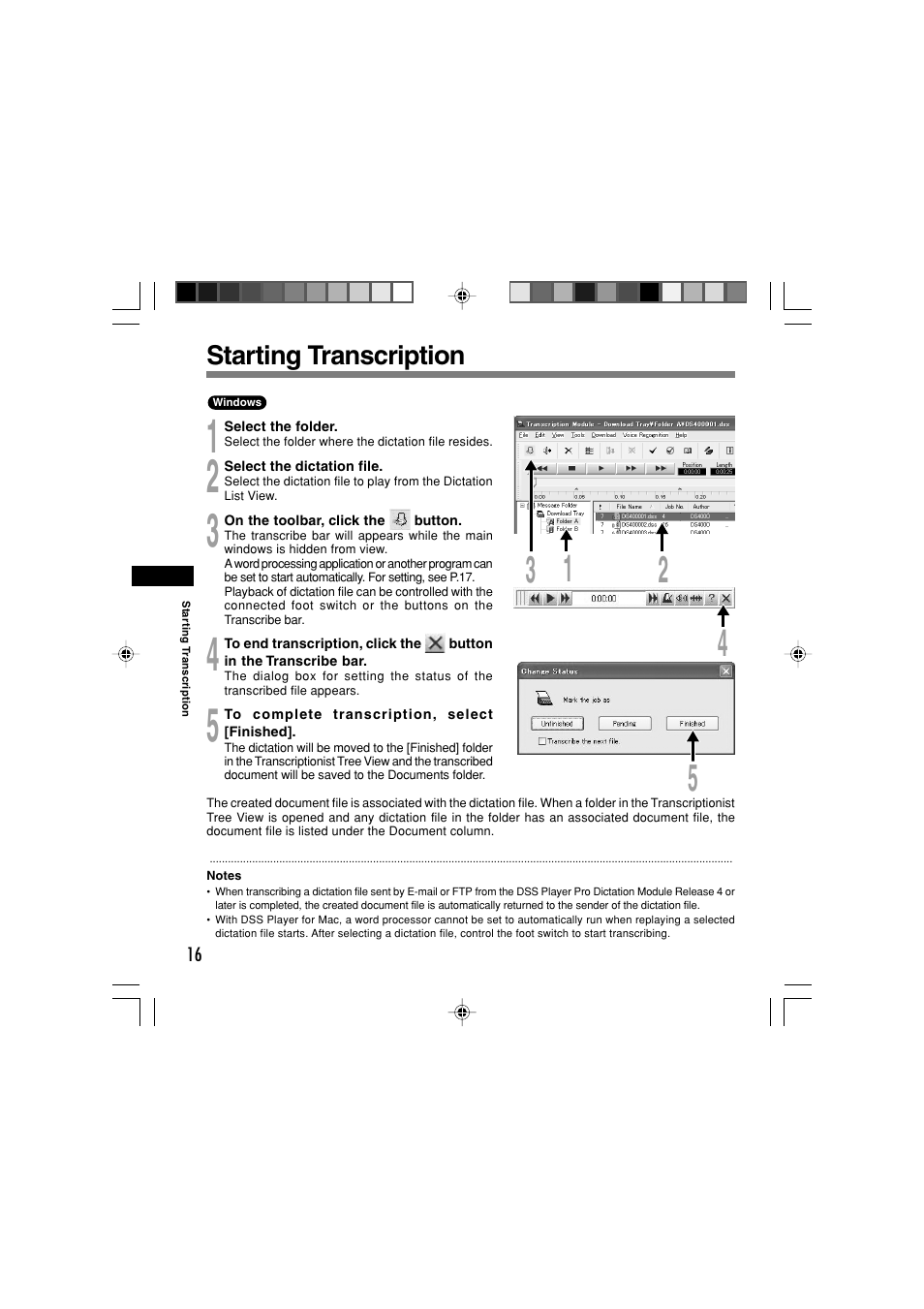 Starting transcription | Olympus AS-4000 User Manual | Page 16 / 24