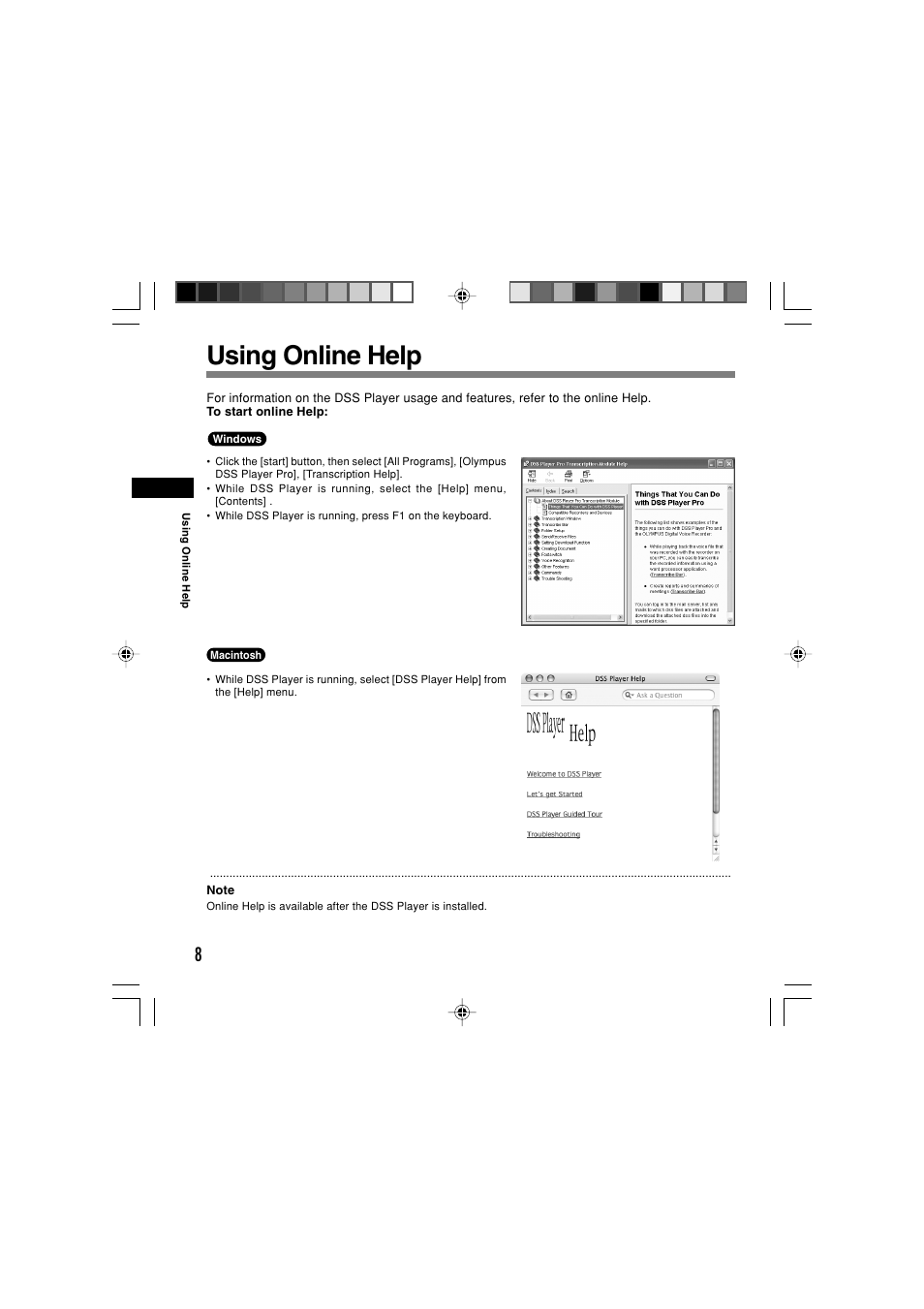Using online help | Olympus AS-4000 User Manual | Page 8 / 24