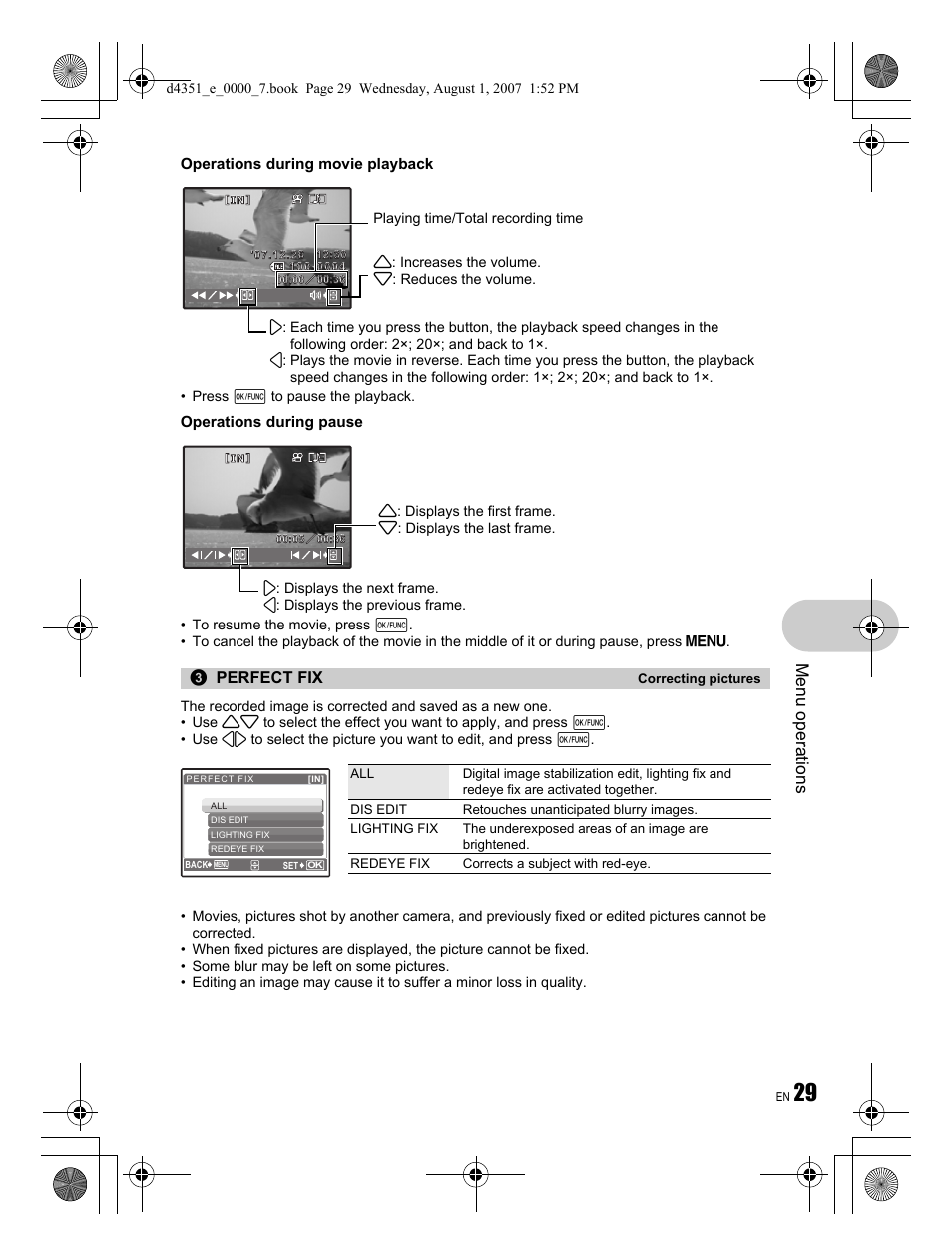 Menu operations | Olympus STYLUS 1200 User Manual | Page 29 / 84