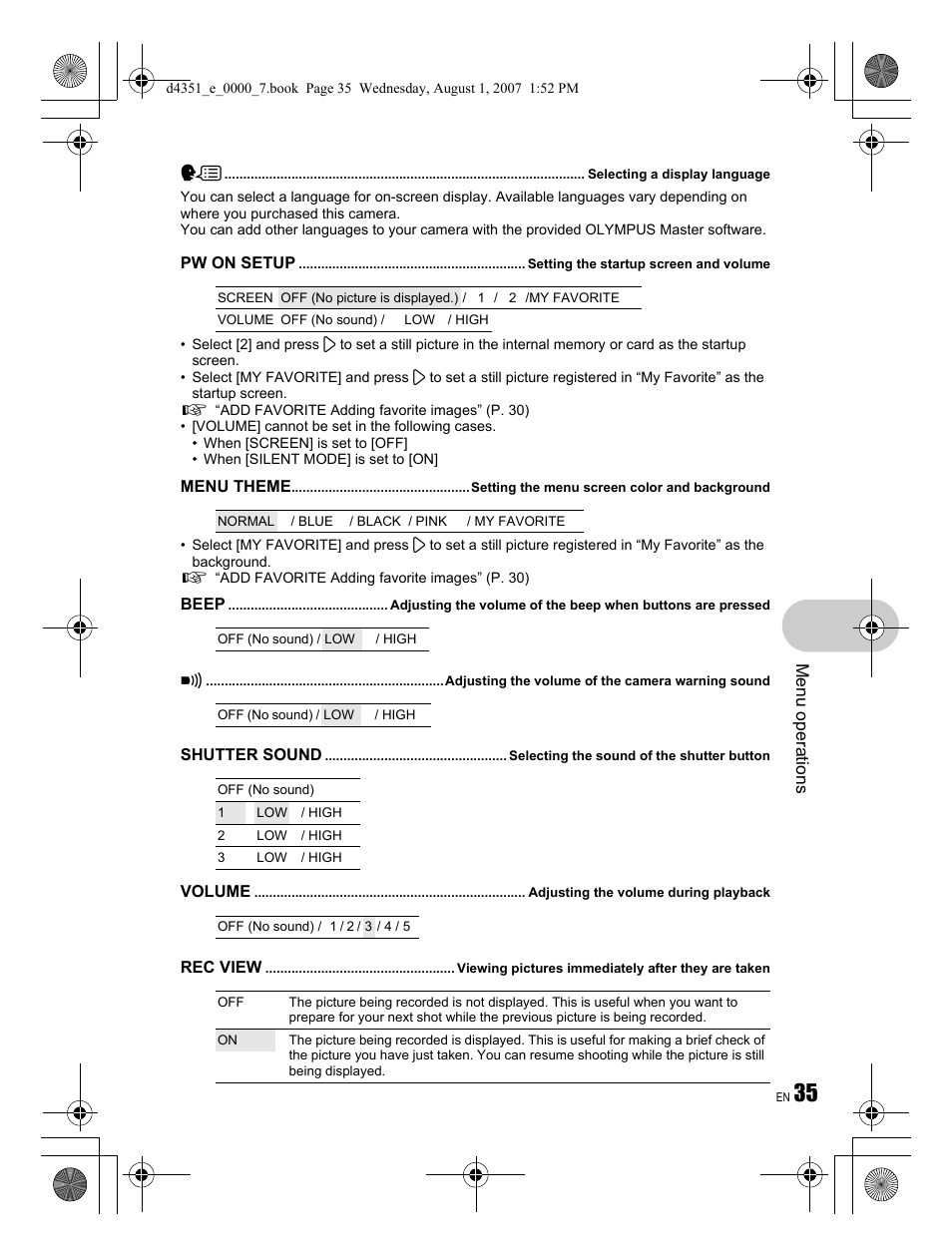 Olympus STYLUS 1200 User Manual | Page 35 / 84