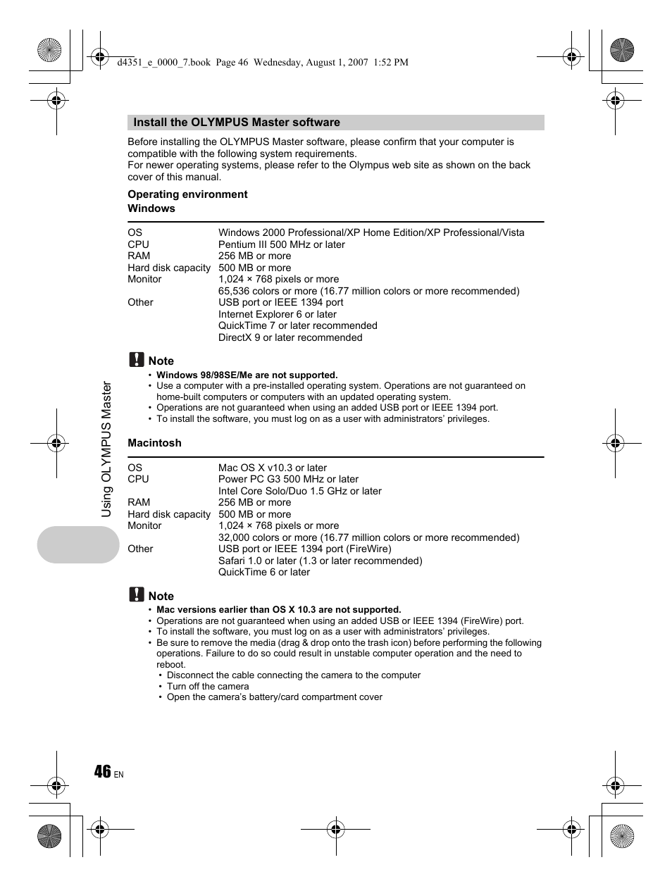 Olympus STYLUS 1200 User Manual | Page 46 / 84