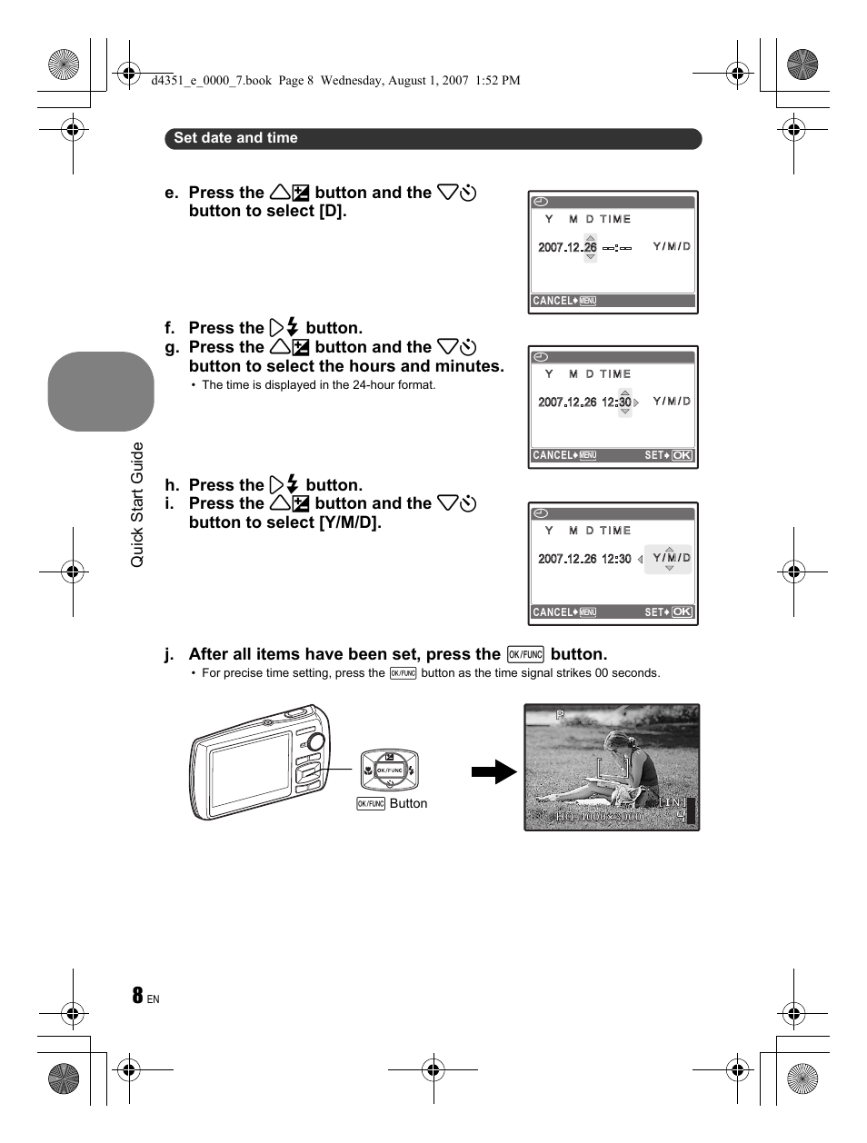 Quick start guide | Olympus STYLUS 1200 User Manual | Page 8 / 84