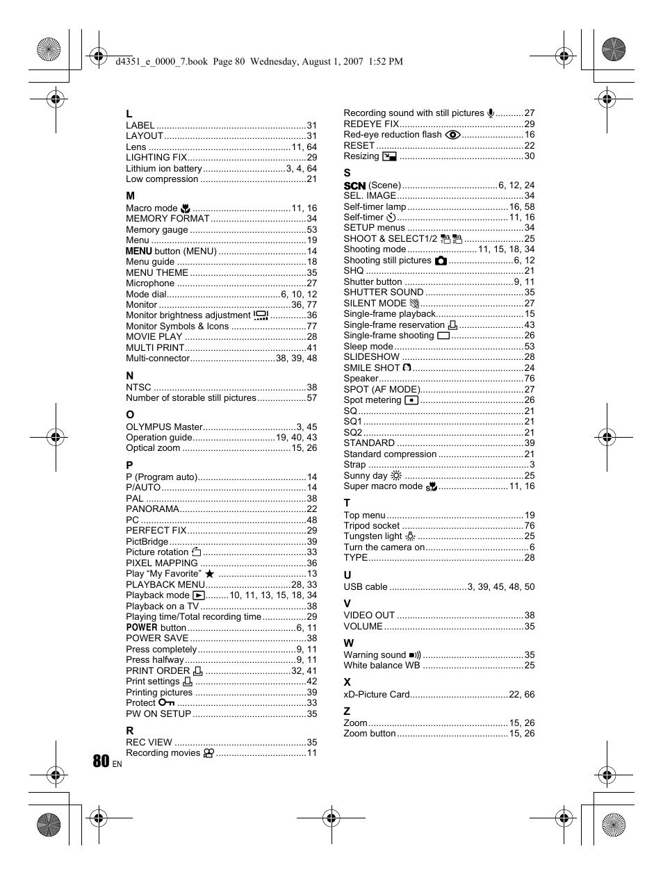 Olympus STYLUS 1200 User Manual | Page 80 / 84
