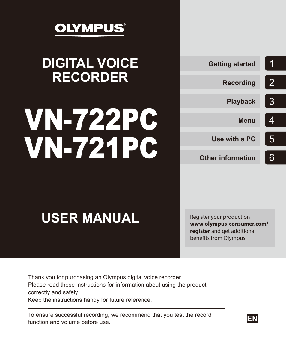 Olympus VN-722PC User Manual | 67 pages