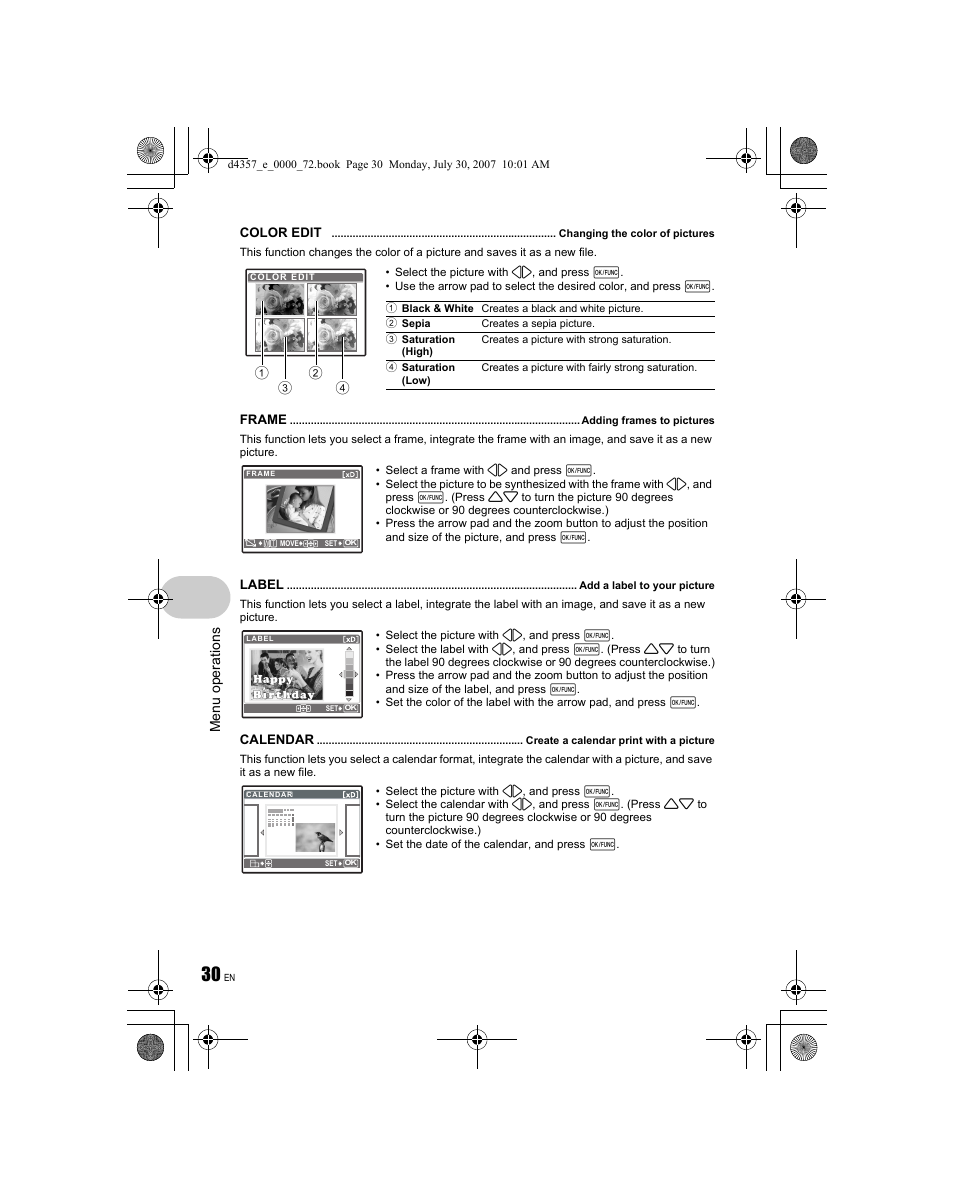 Olympus STYLUS 830 User Manual | Page 30 / 84