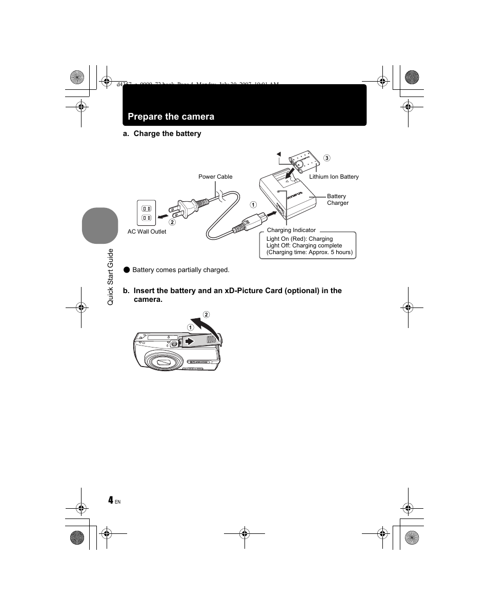 Prepare the camera | Olympus STYLUS 830 User Manual | Page 4 / 84