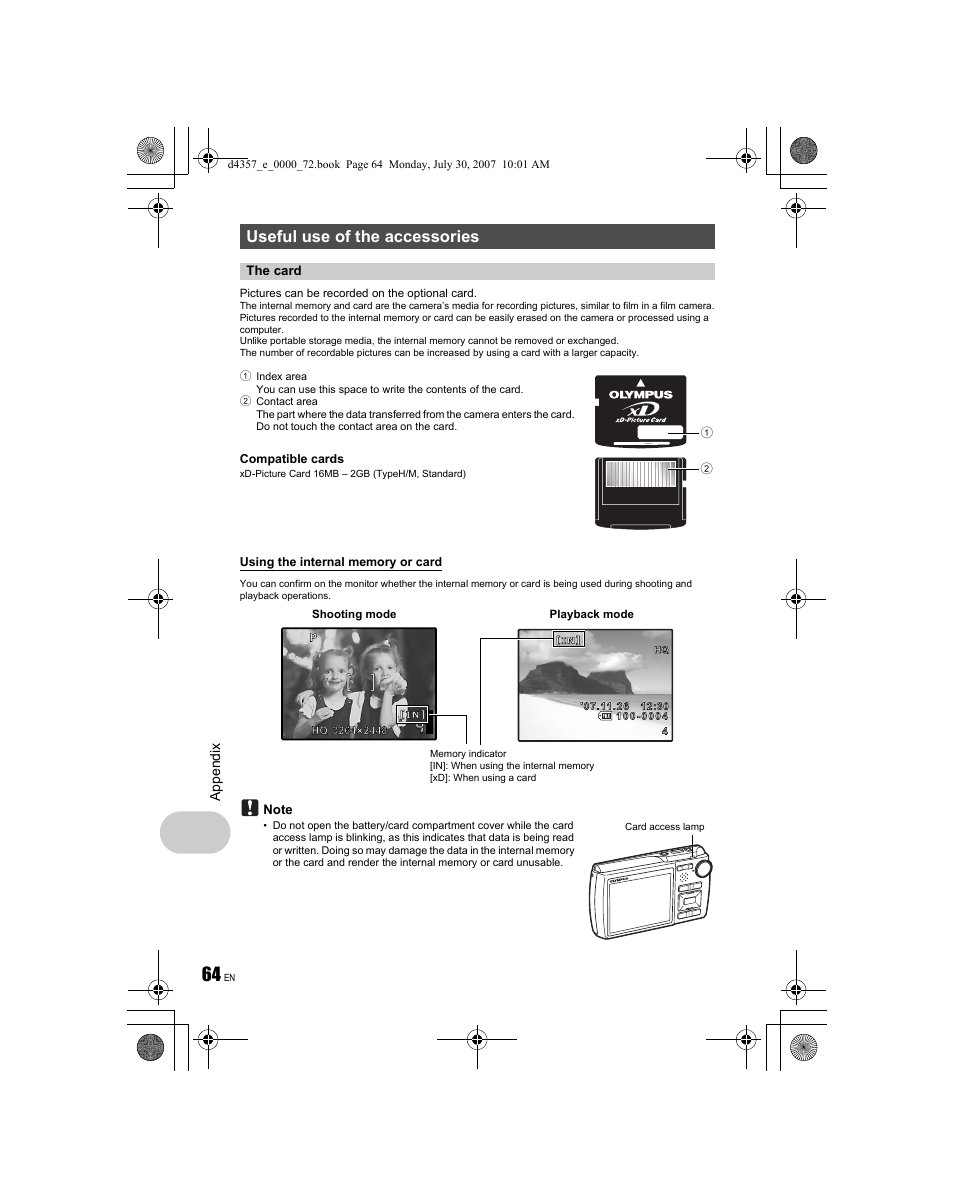Useful use of the accessories | Olympus STYLUS 830 User Manual | Page 64 / 84