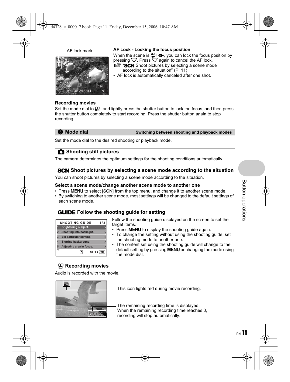 Button operati o ns | Olympus Stylus 760 User Manual | Page 11 / 84