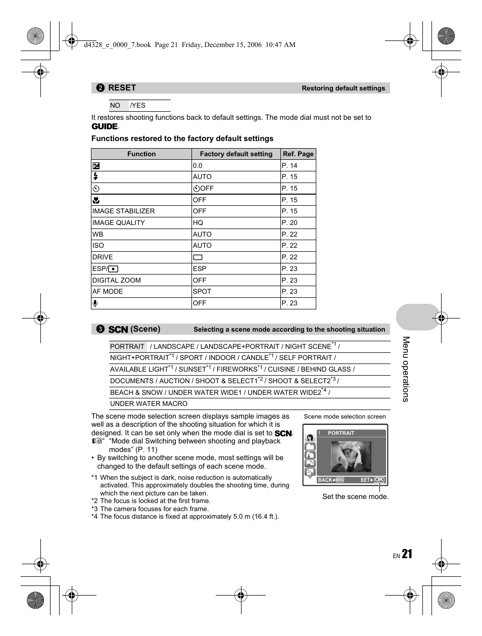 Menu operations | Olympus Stylus 760 User Manual | Page 21 / 84