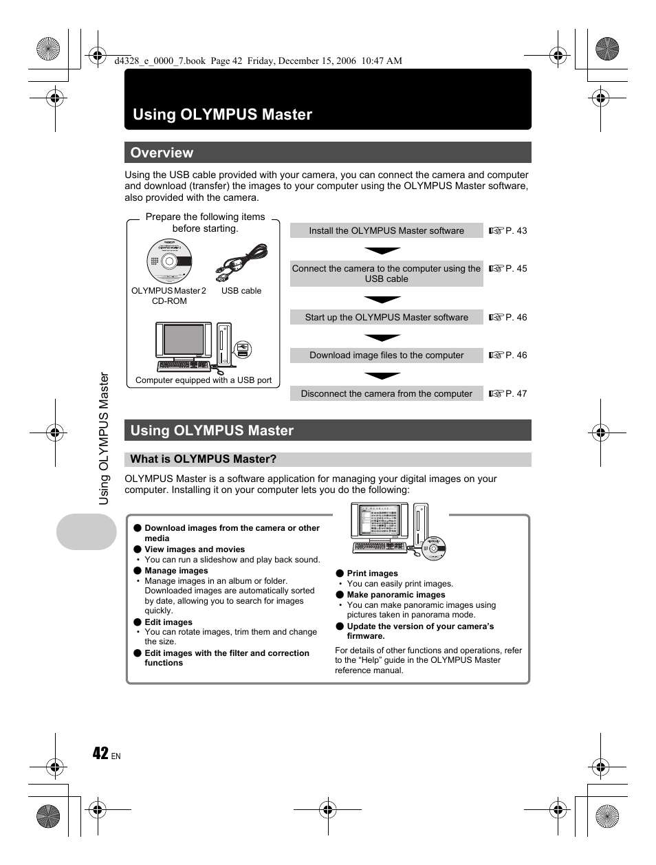 Overview, Using olympus master | Olympus Stylus 760 User Manual | Page 42 / 84