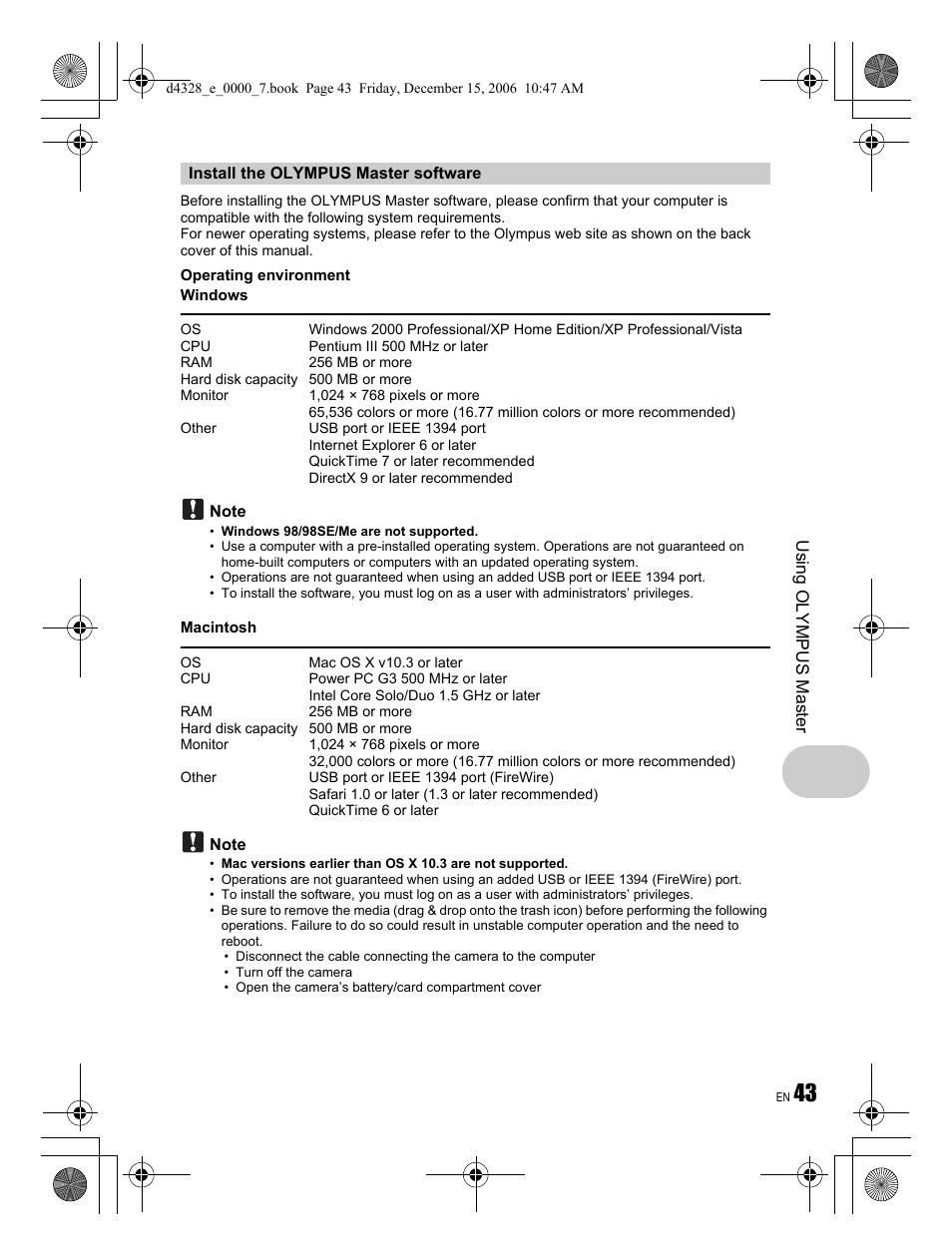 Olympus Stylus 760 User Manual | Page 43 / 84