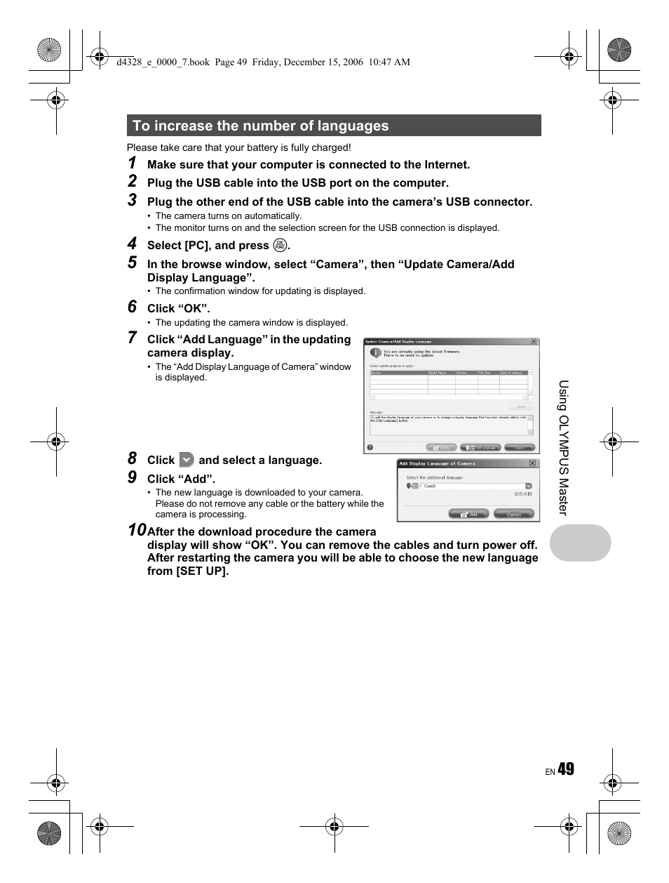 Olympus Stylus 760 User Manual | Page 49 / 84