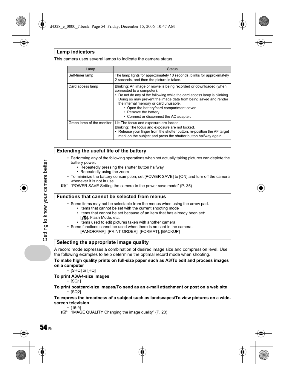 Getting to know your camera better | Olympus Stylus 760 User Manual | Page 54 / 84