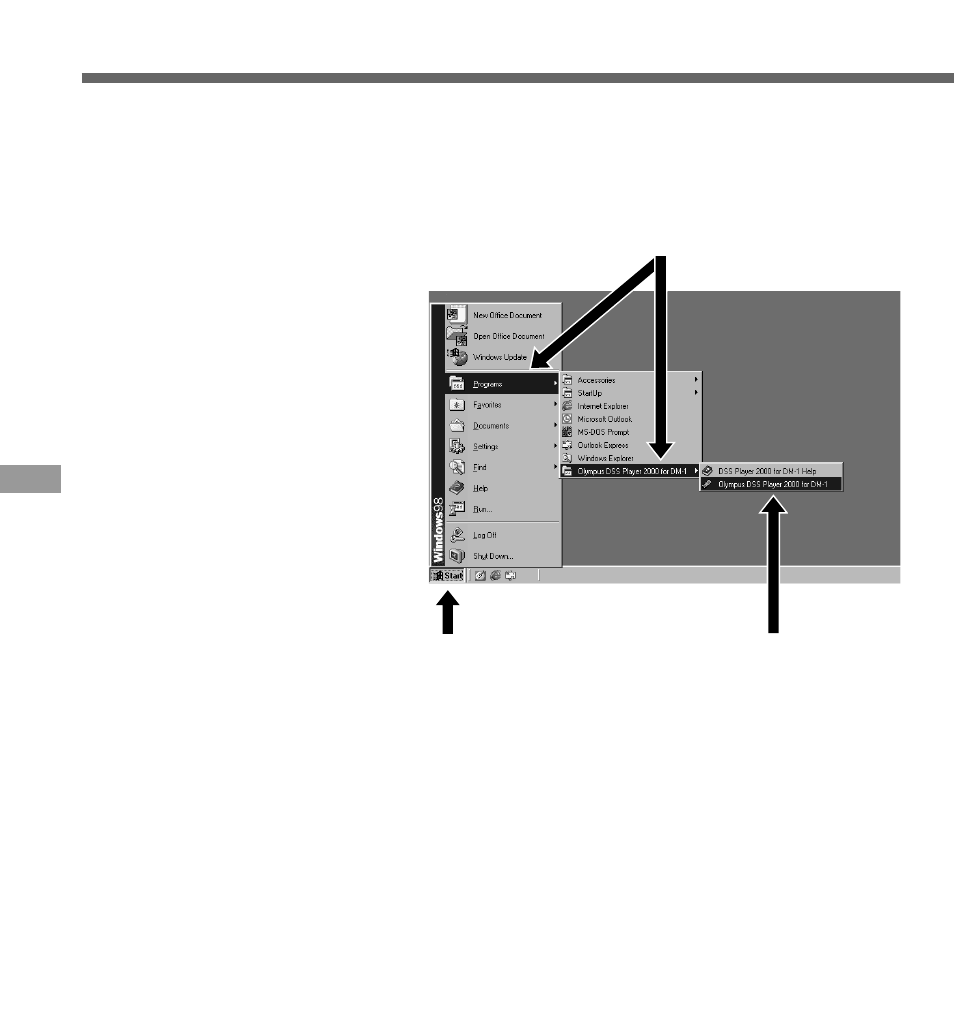 Running dss player | Olympus DM-1 Digital Voice Recorder User Manual | Page 38 / 64
