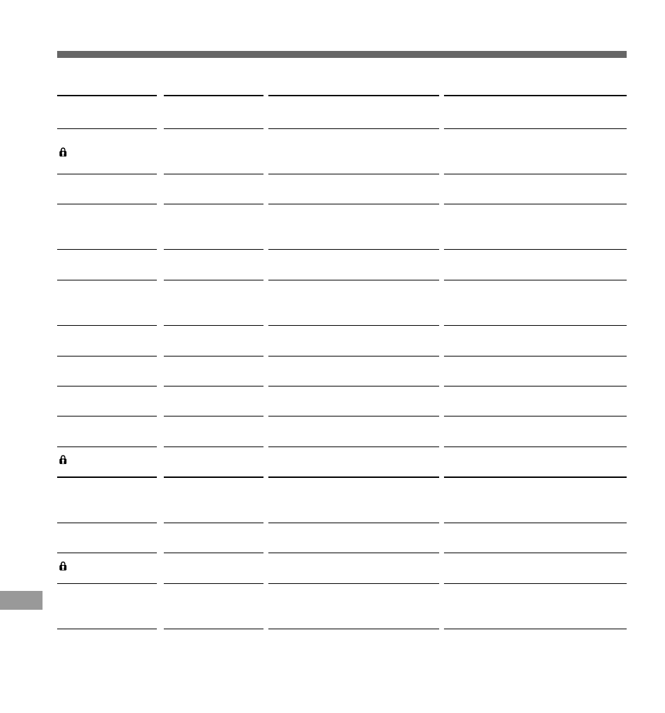 Alarm message list | Olympus DM-1 Digital Voice Recorder User Manual | Page 58 / 64