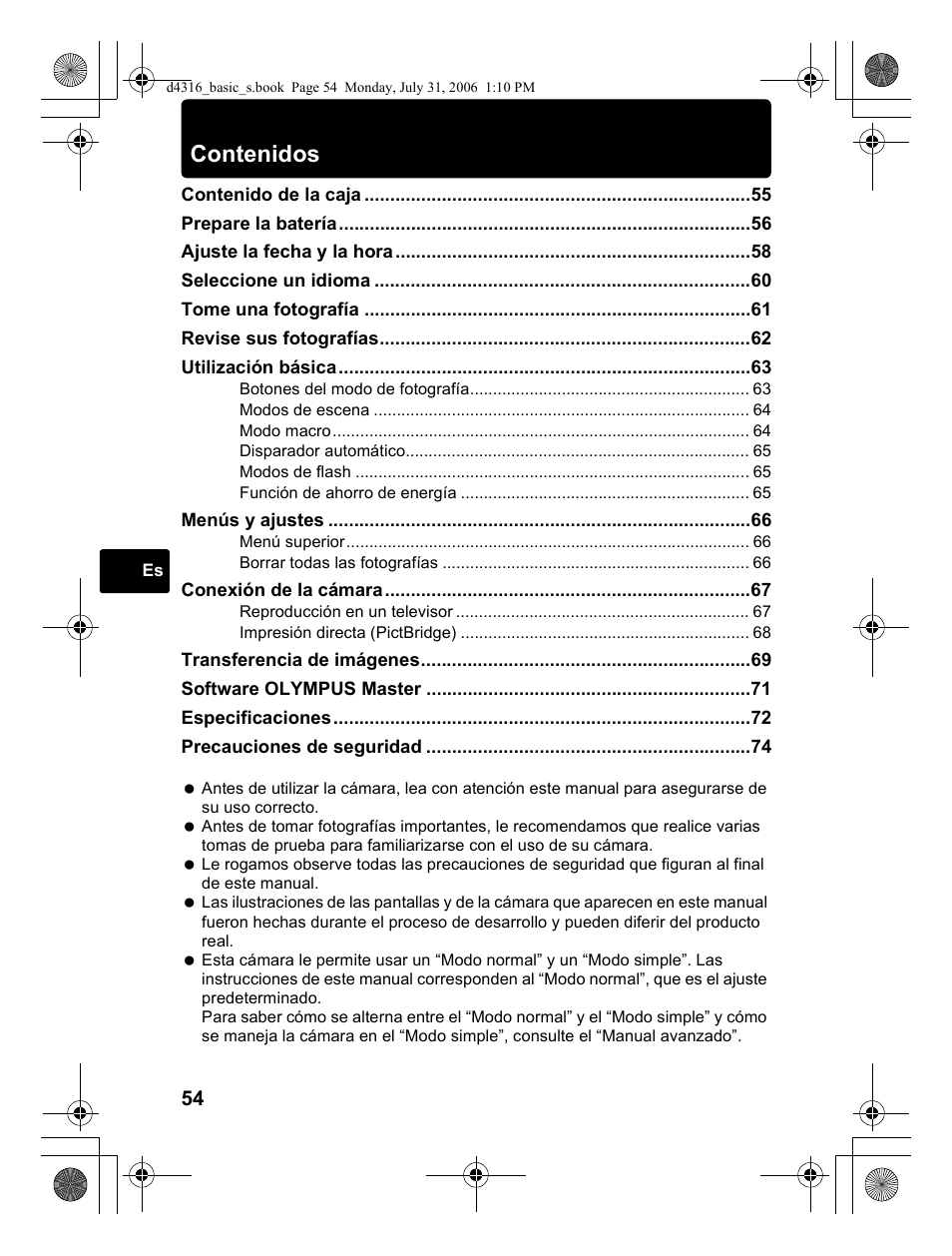 Olympus STYLUS 730 User Manual | Page 54 / 80