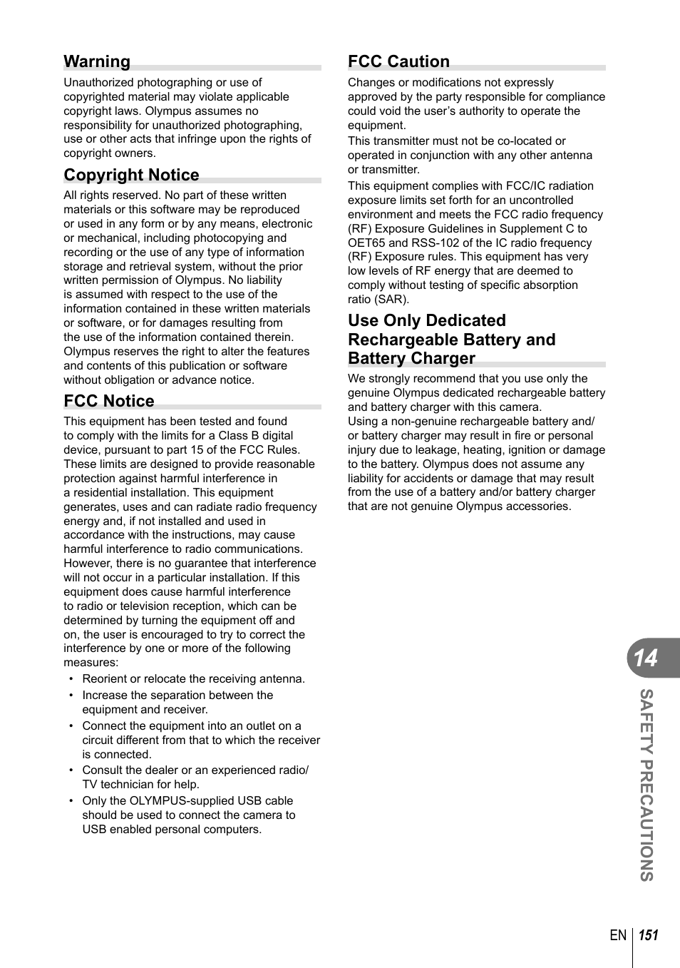 Olympus E-M10 User Manual | Page 151 / 161