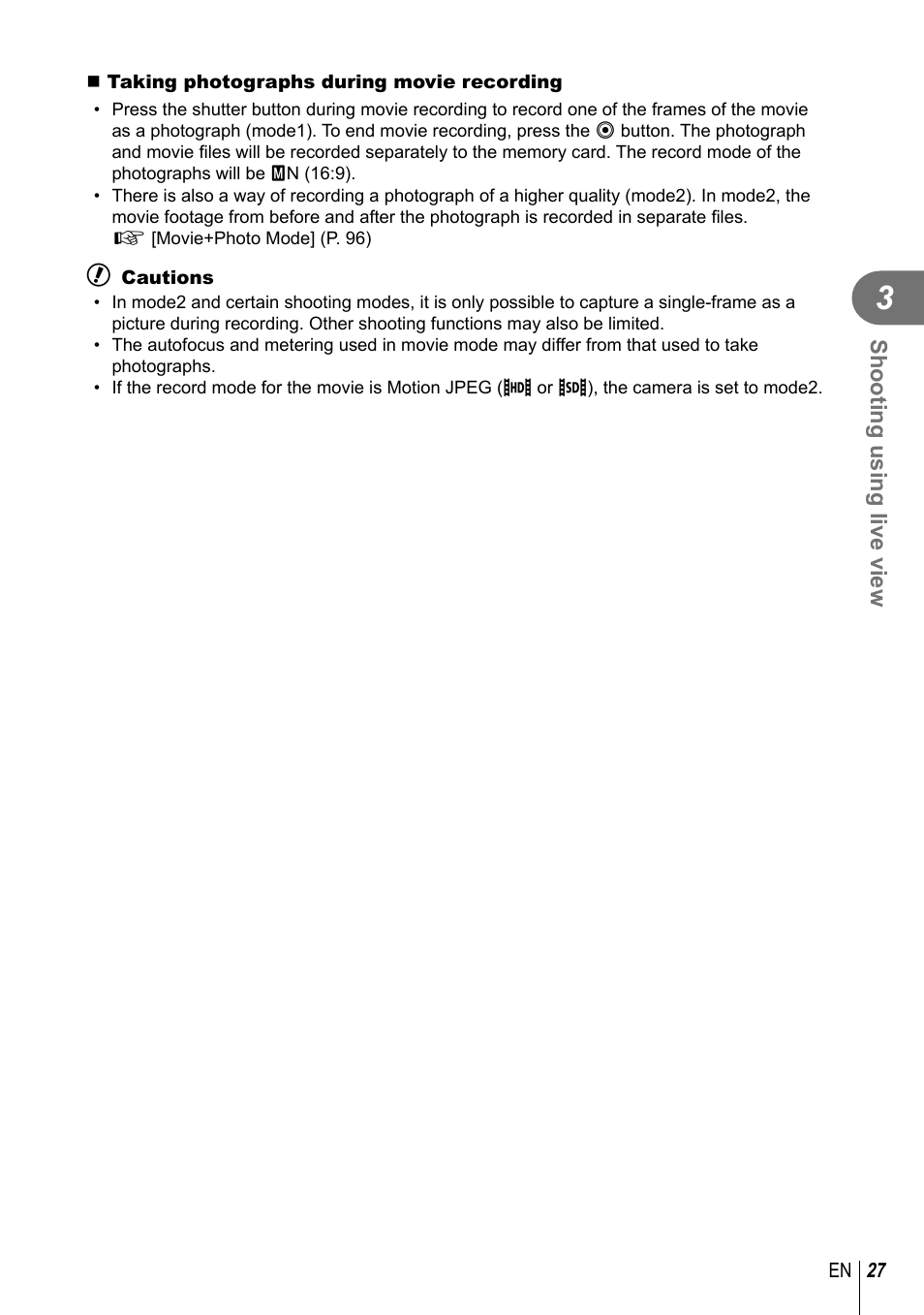 Olympus E-M10 User Manual | Page 27 / 161