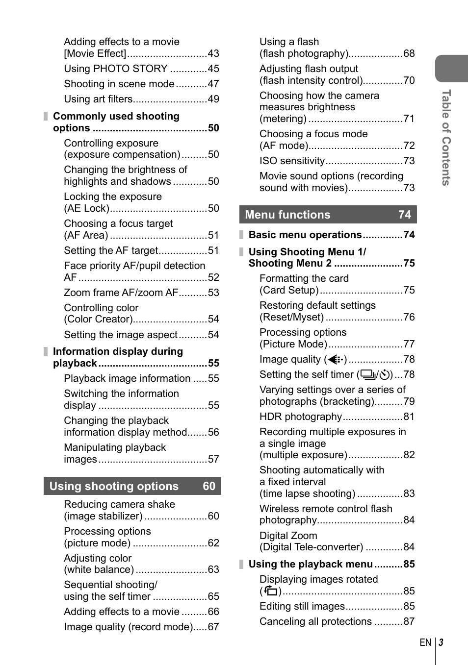 Olympus E-M10 User Manual | Page 3 / 161