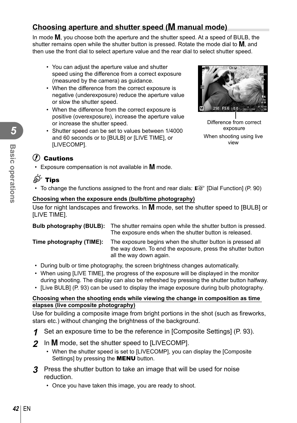 Basic operations, 42 en | Olympus E-M10 User Manual | Page 42 / 161