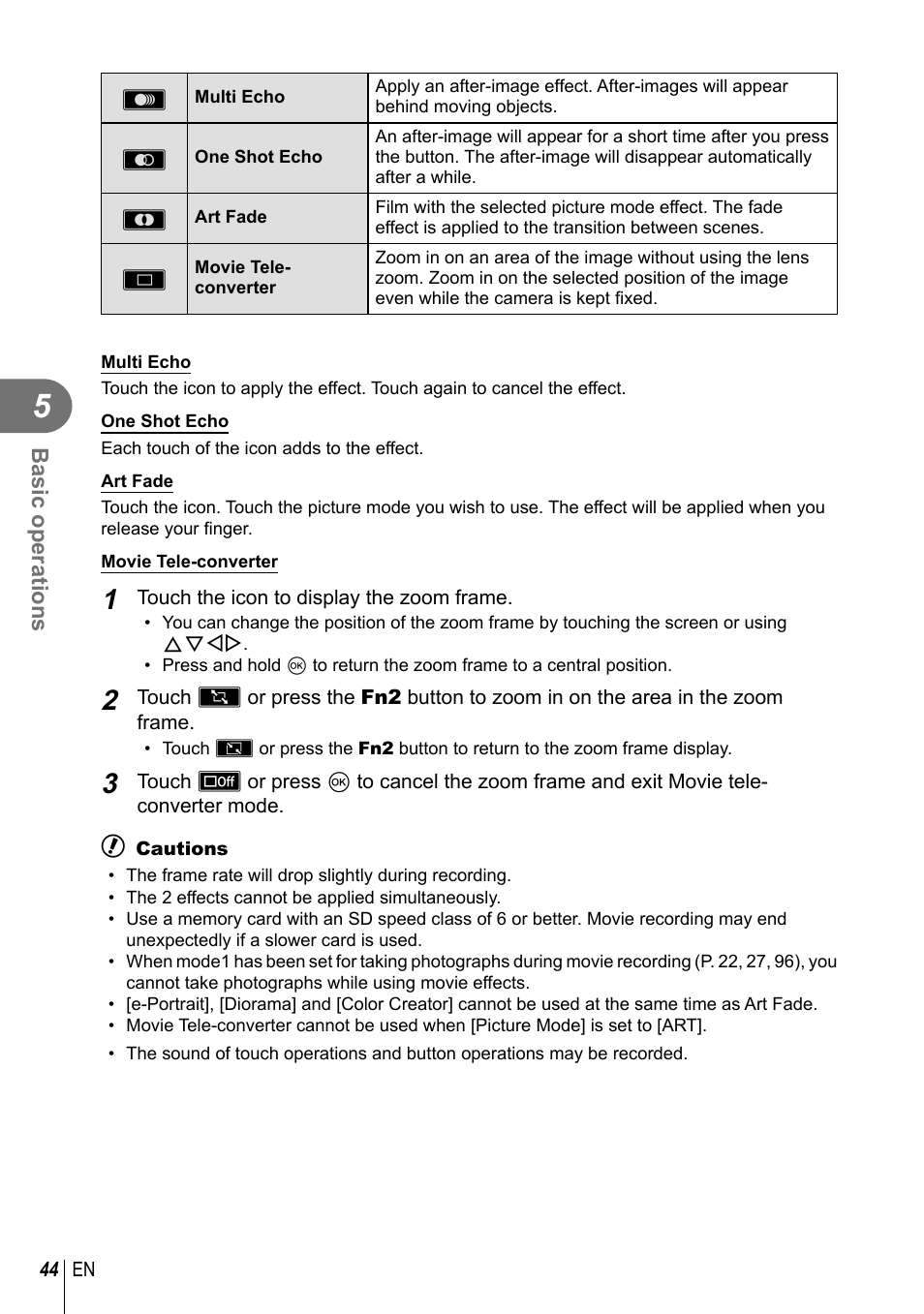 Olympus E-M10 User Manual | Page 44 / 161