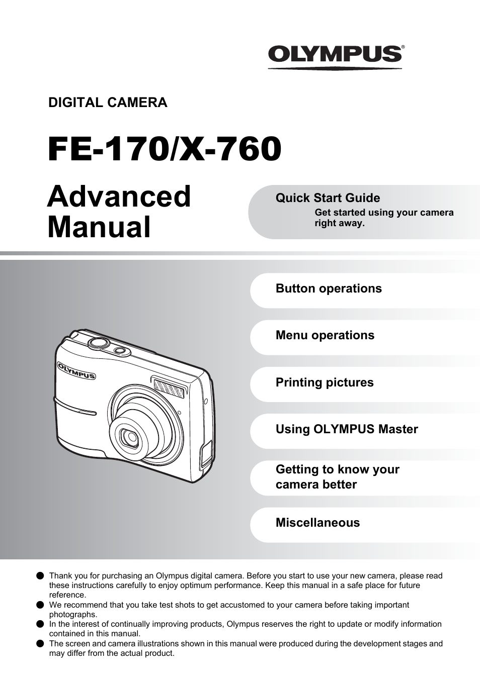 Olympus FE-170 User Manual | 76 pages