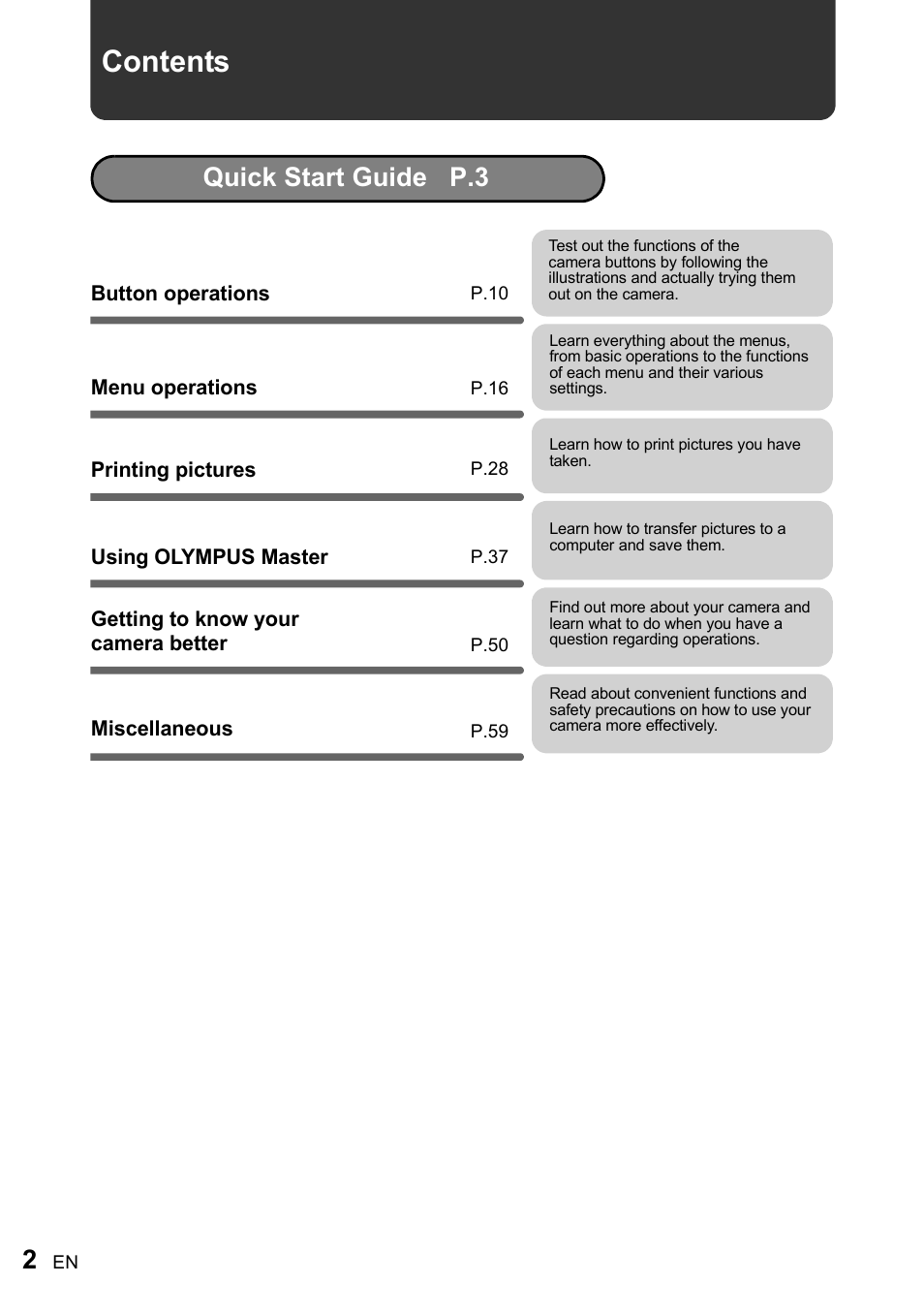 Olympus FE-170 User Manual | Page 2 / 76