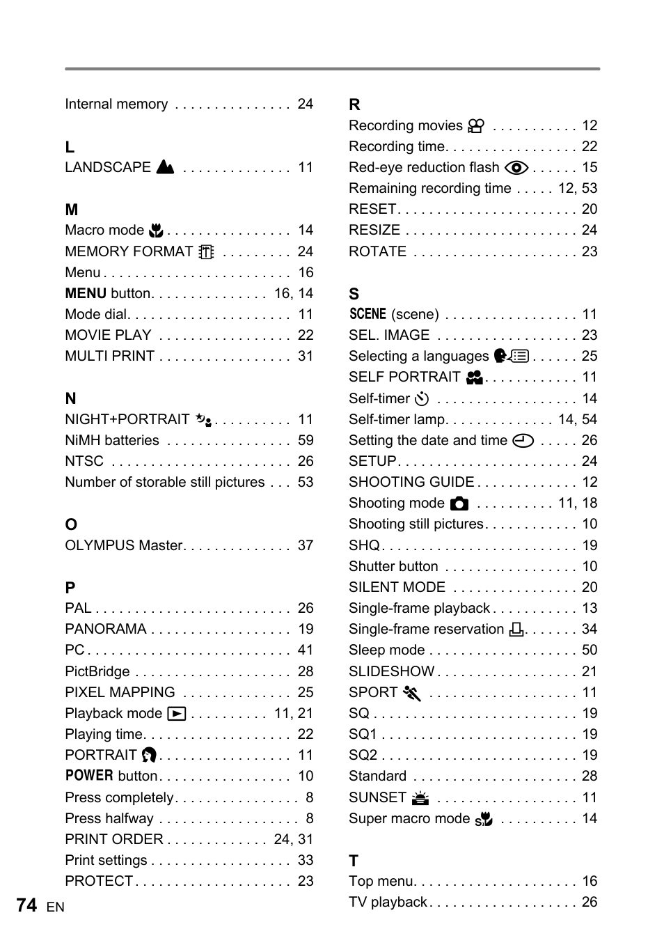 Olympus FE-170 User Manual | Page 74 / 76