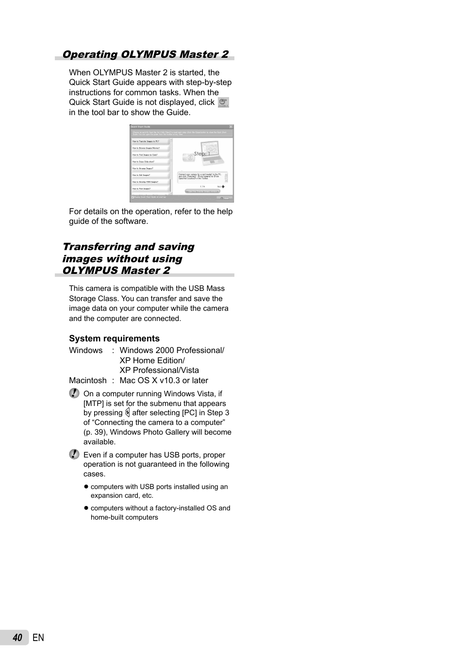 40 en operating olympus master 2 | Olympus FE-46 User Manual | Page 40 / 61