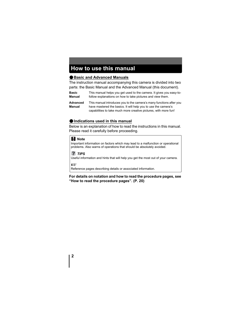 How to use this manual | Olympus D-630 Zoom User Manual | Page 2 / 134