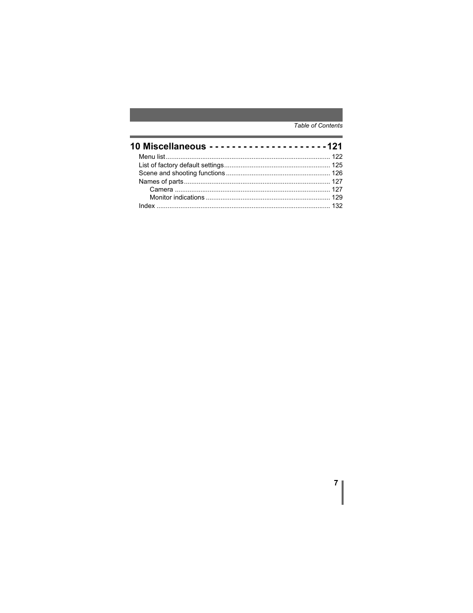 10 miscellaneous | Olympus D-630 Zoom User Manual | Page 7 / 134